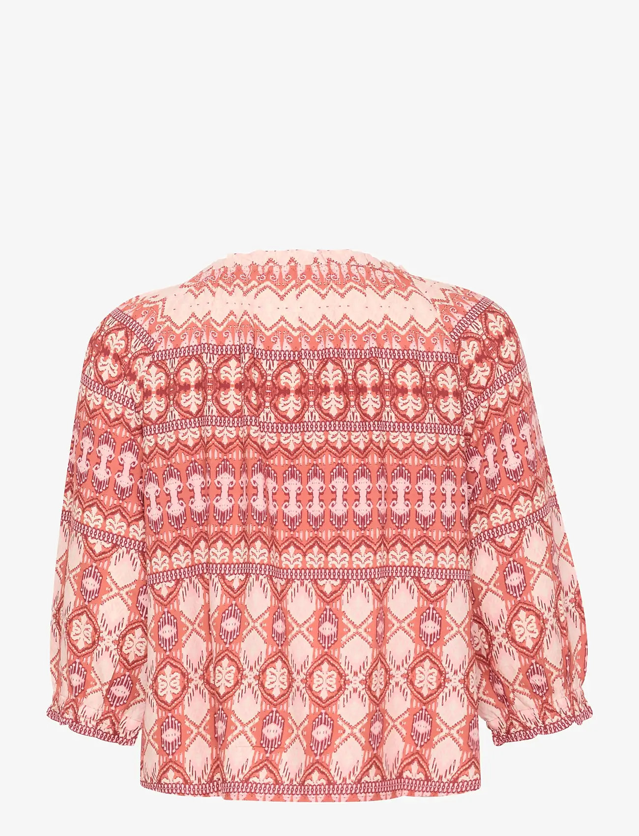 Cream - CRTiah Frill Shirt - långärmade blusar - ethnic geometric pale - 2