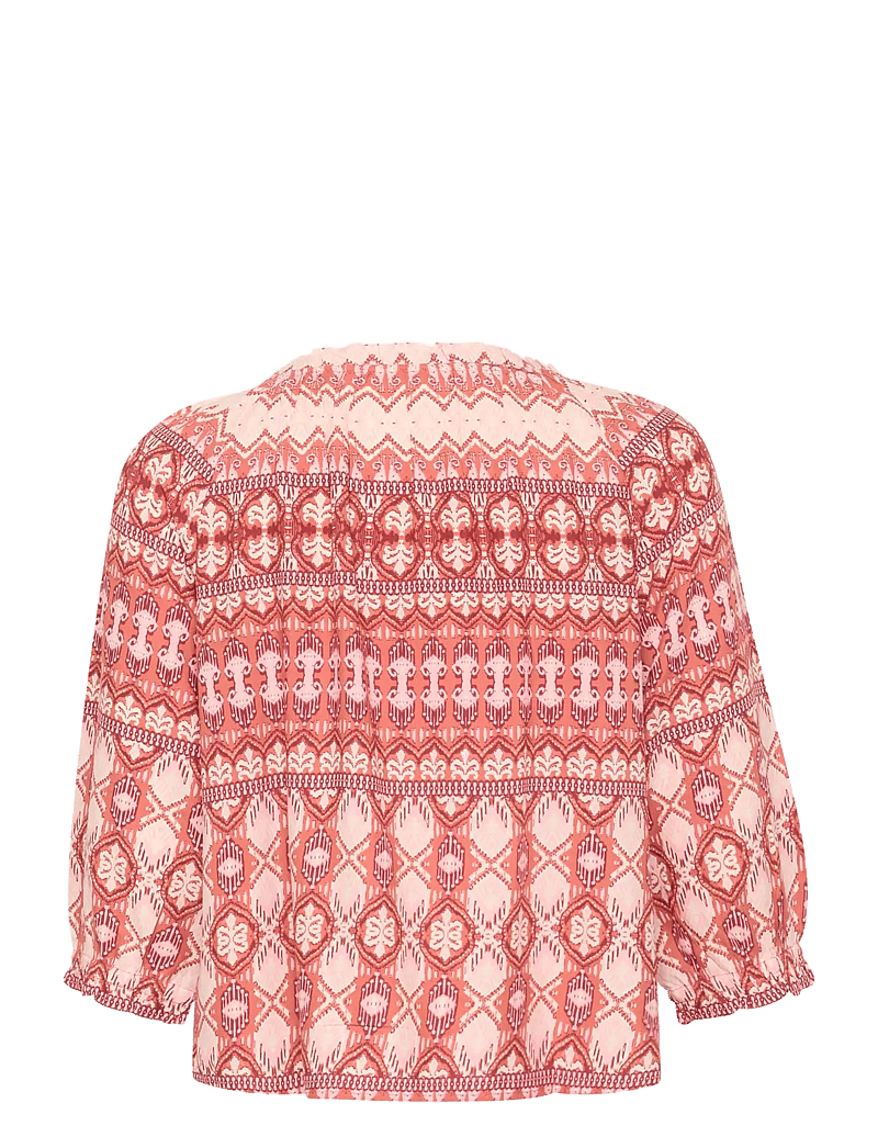 Cream - CRTiah Frill Shirt - langärmlige blusen - ethnic geometric pale - 2