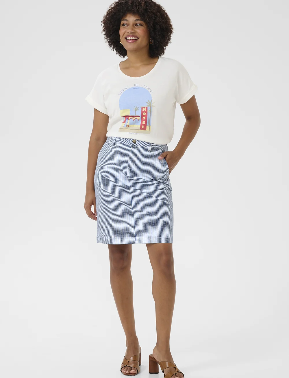 Cream - CRBerta Twill Skirt - midi skirts - blue milkboy - 3