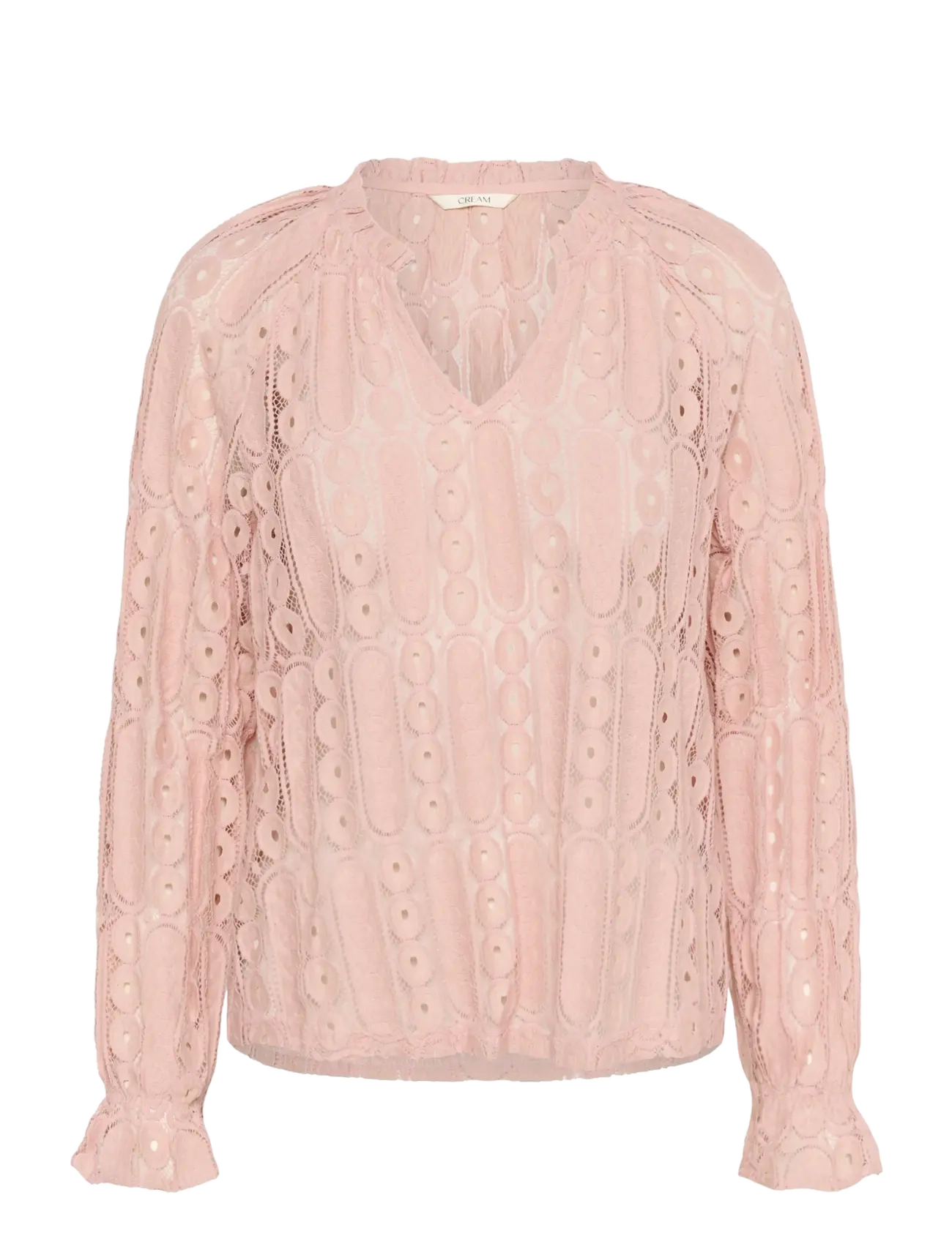 Cream CRTully V-Neck Lace Blouse - Bluser - SEPIA ROSE / pink/rose