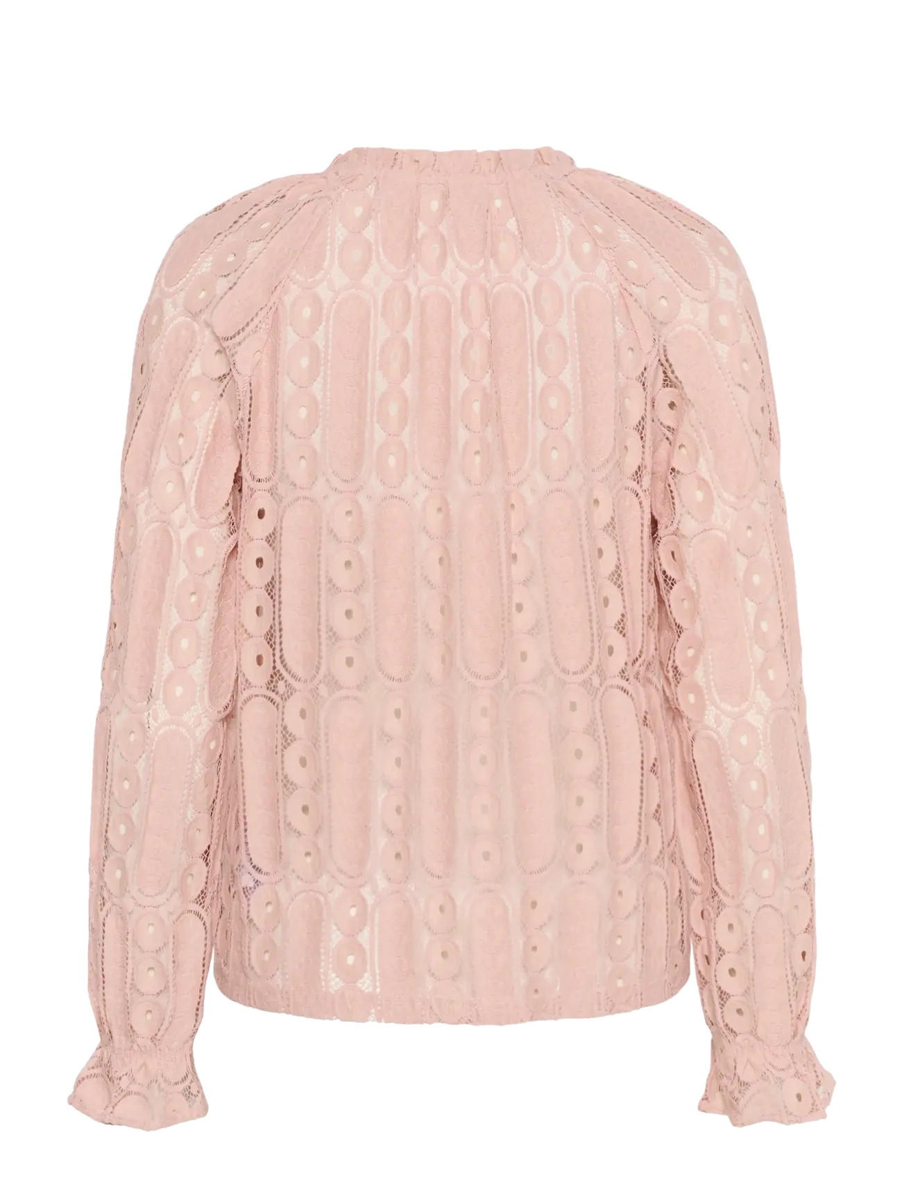 Cream - CRTully V-Neck Lace Blouse - pikkade varrukatega pluusid - sepia rose - 2