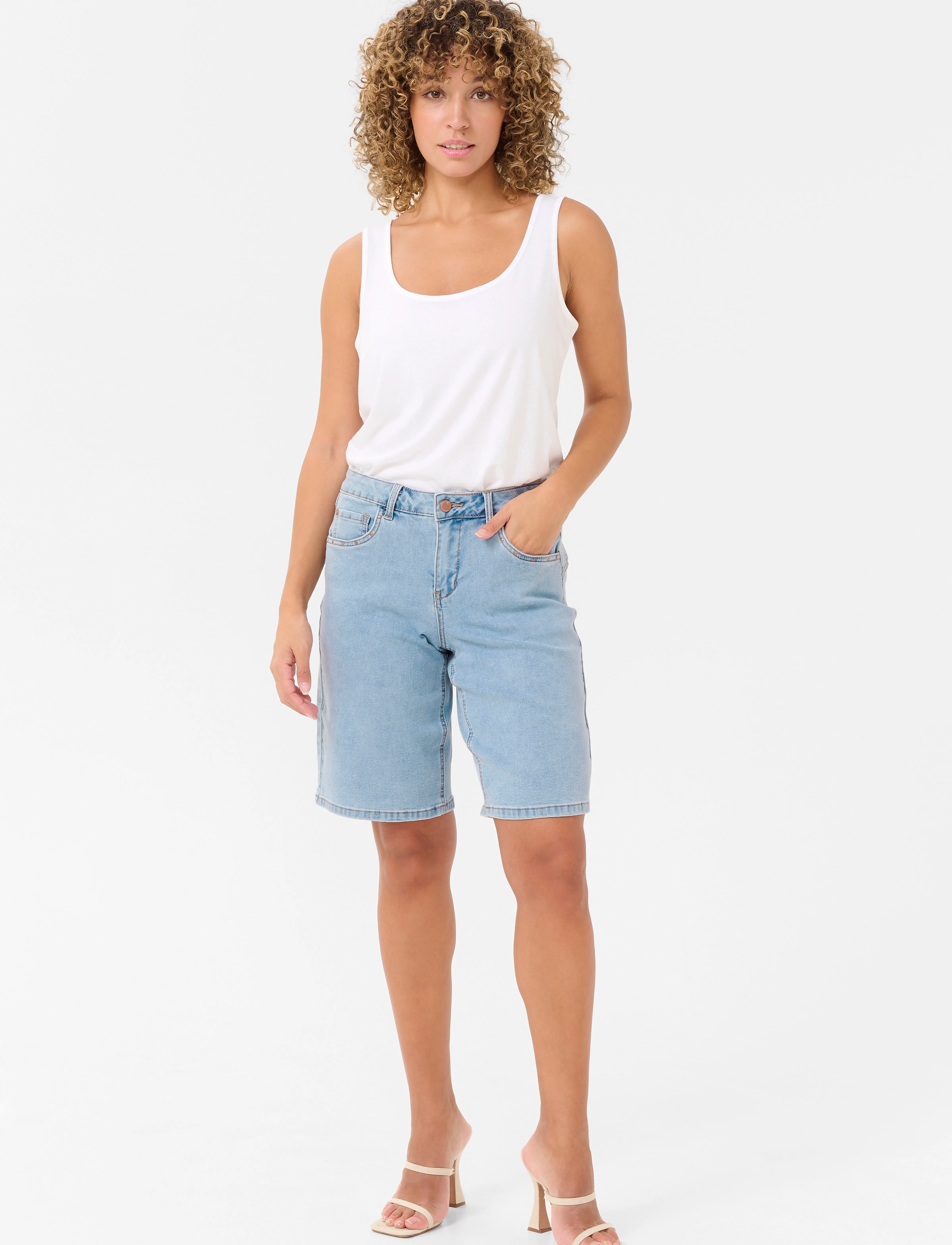 Cream - CRLone Shorts - Coco Fit - farkkushortsit - texsas medium blue denim tobac - 3
