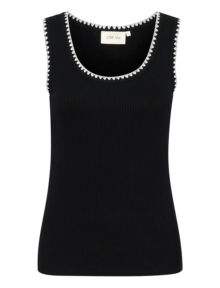 Cream - CRRibba Top - Ärmellose tops - pitch black - 1