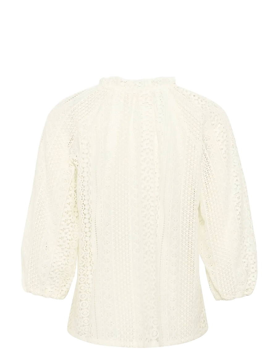 Cream - CRRubby Lace Shirt - kortärmade skjortor - marshmallow - 2