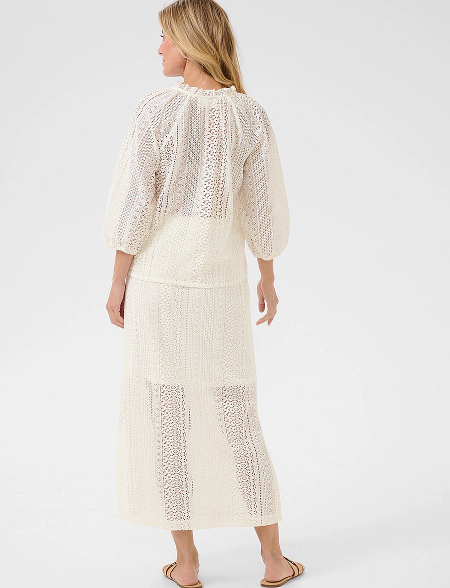 Cream - CRRubby Lace Shirt - kortärmade skjortor - marshmallow - 4