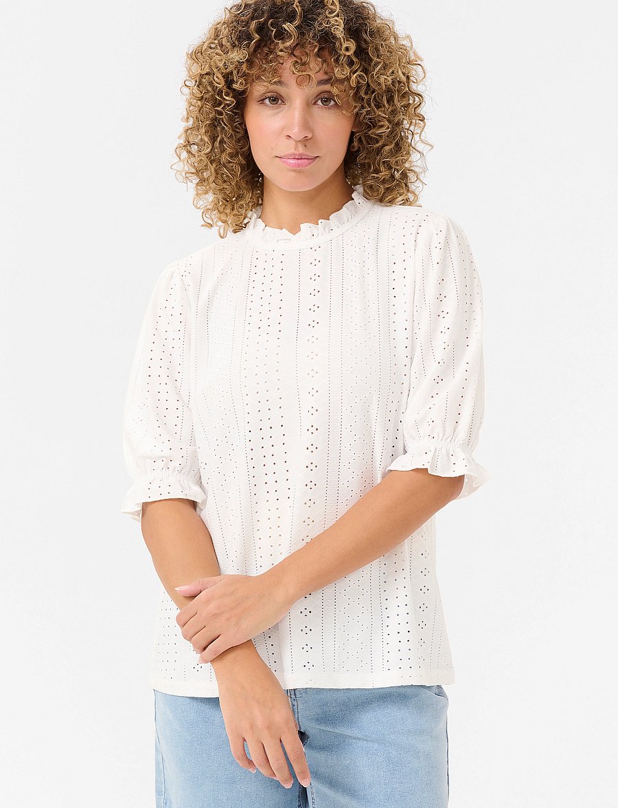 Cream - CRMianna SS Blouse - blouses met korte mouwen - snow white - 0