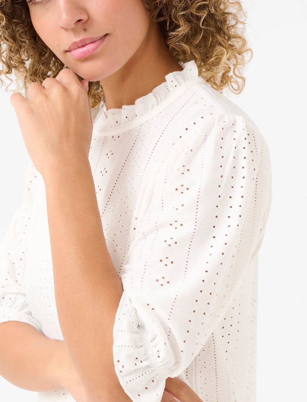 Cream - CRMianna SS Blouse - kortærmede bluser - snow white - 5