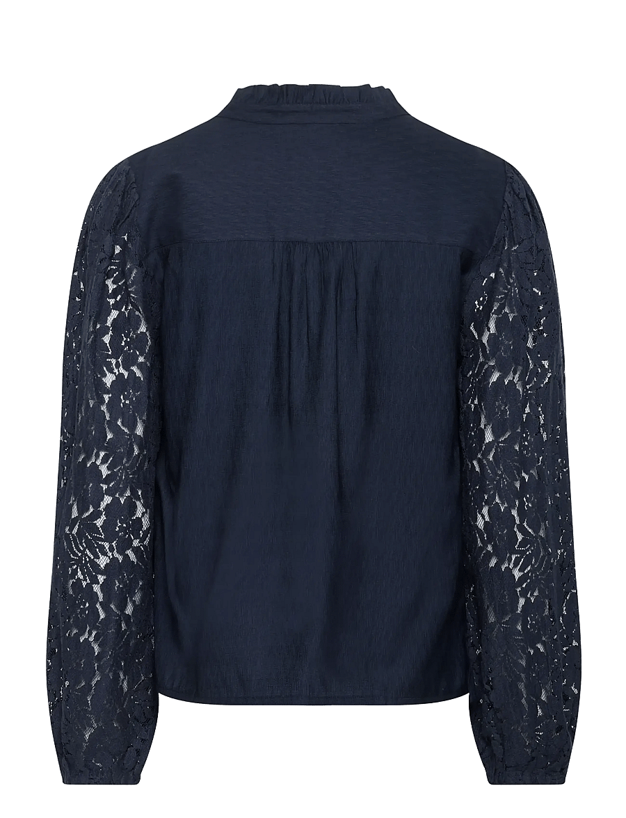 Cream - CRLiselin Lace Blouse - langærmede bluser - navy blazer - 2