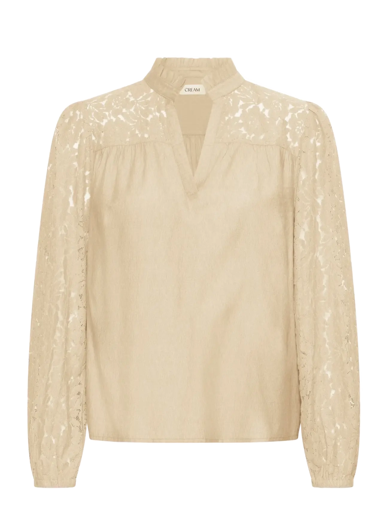 Cream Crliselin Lace Blouse, 36, Beige, Bluser > Langærmede, Dame