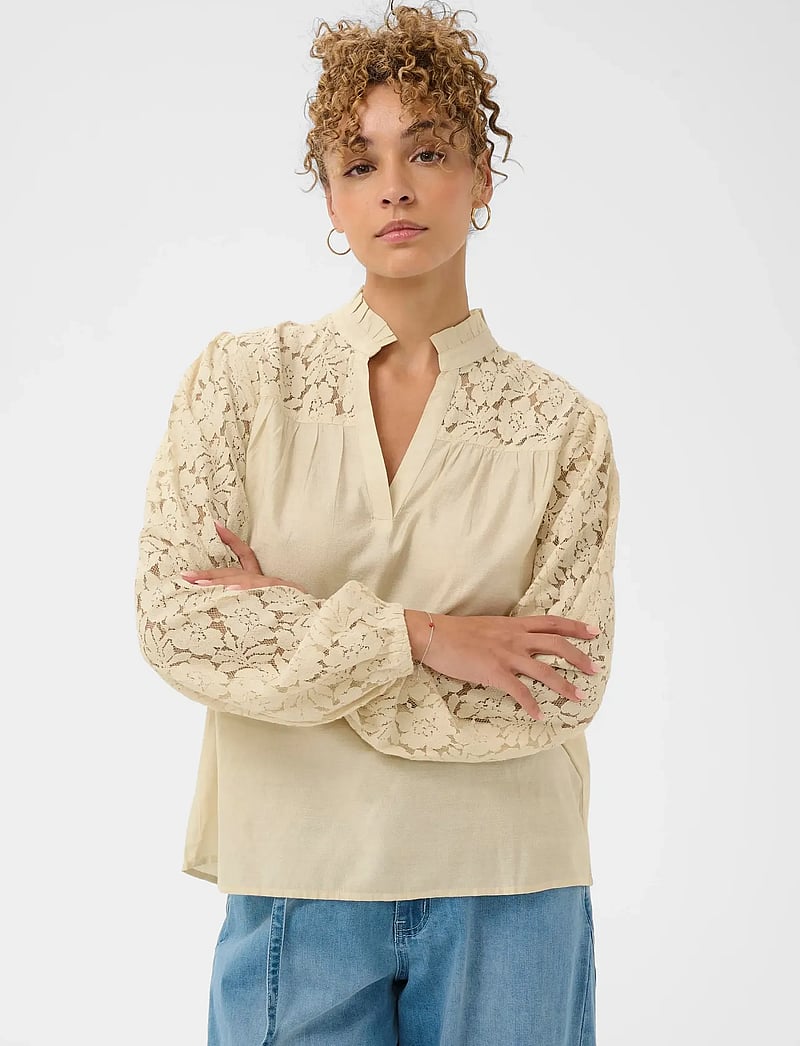 Cream - CRLiselin Lace Blouse - oatmeal - 2