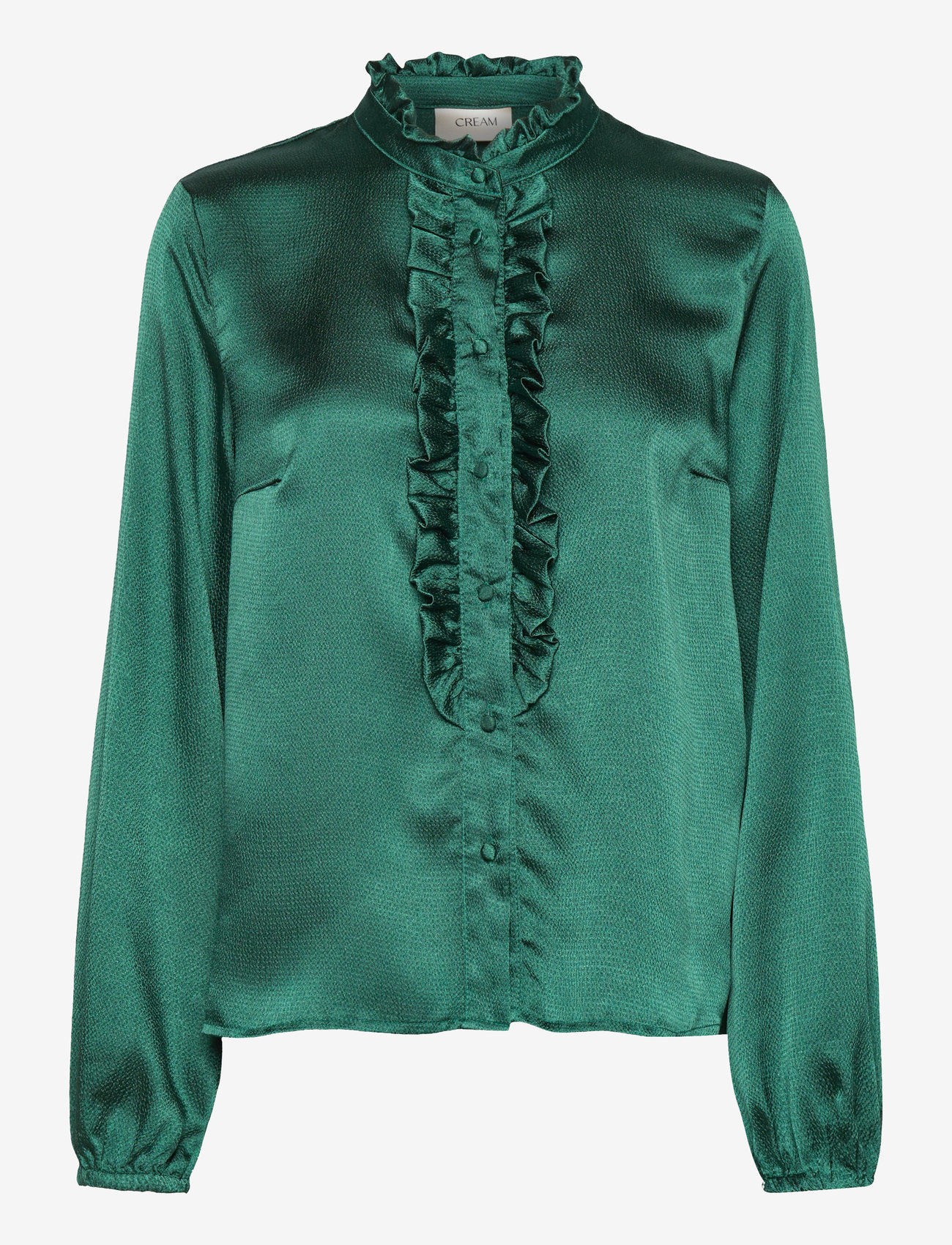 Cream - CRLoretti Frill Shirt - langærmede bluser - posy green - 0