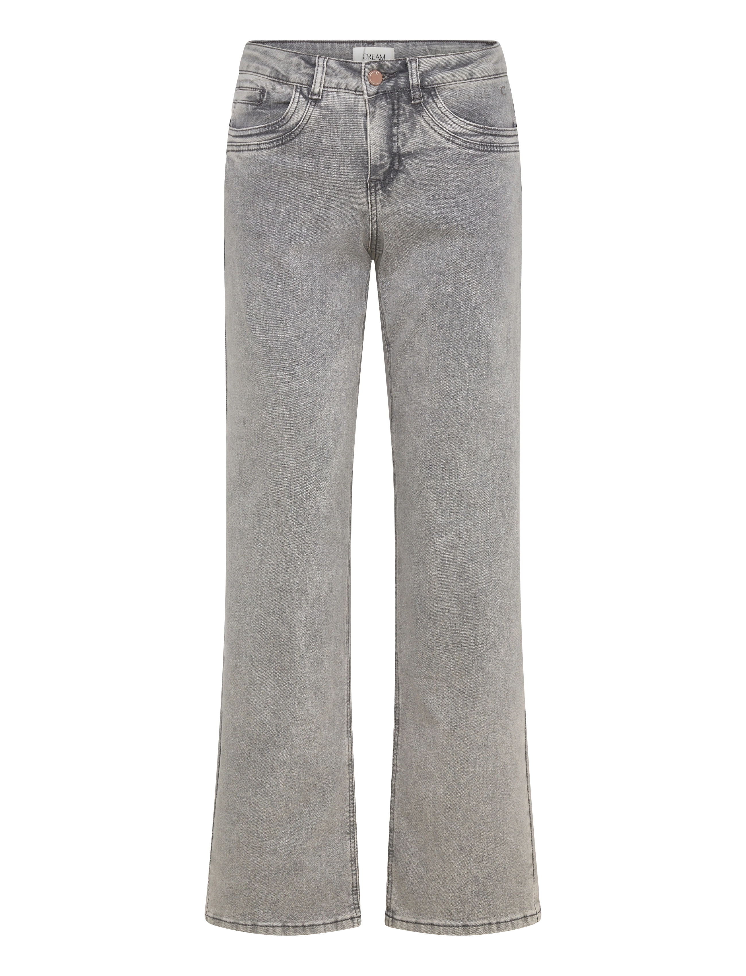 Cream Crlone Straight Leg Jeans Coco Fi, Kvinder, Højtaljede Lige Ben Jeans, Grå, Str: 25 x 32