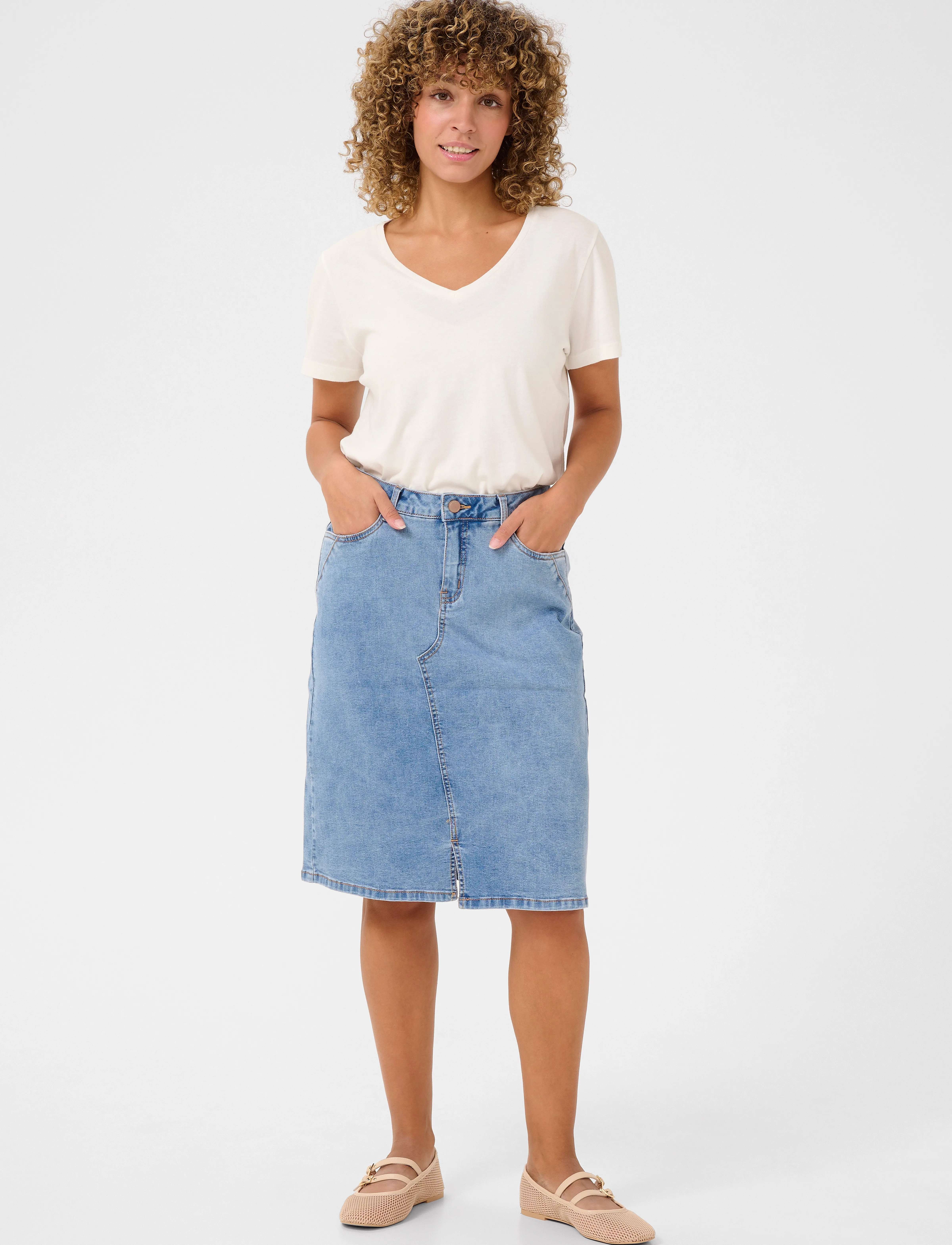 Cream - CRLone Skirt - denimnederdele - texsas medium blue denim tobac - 3