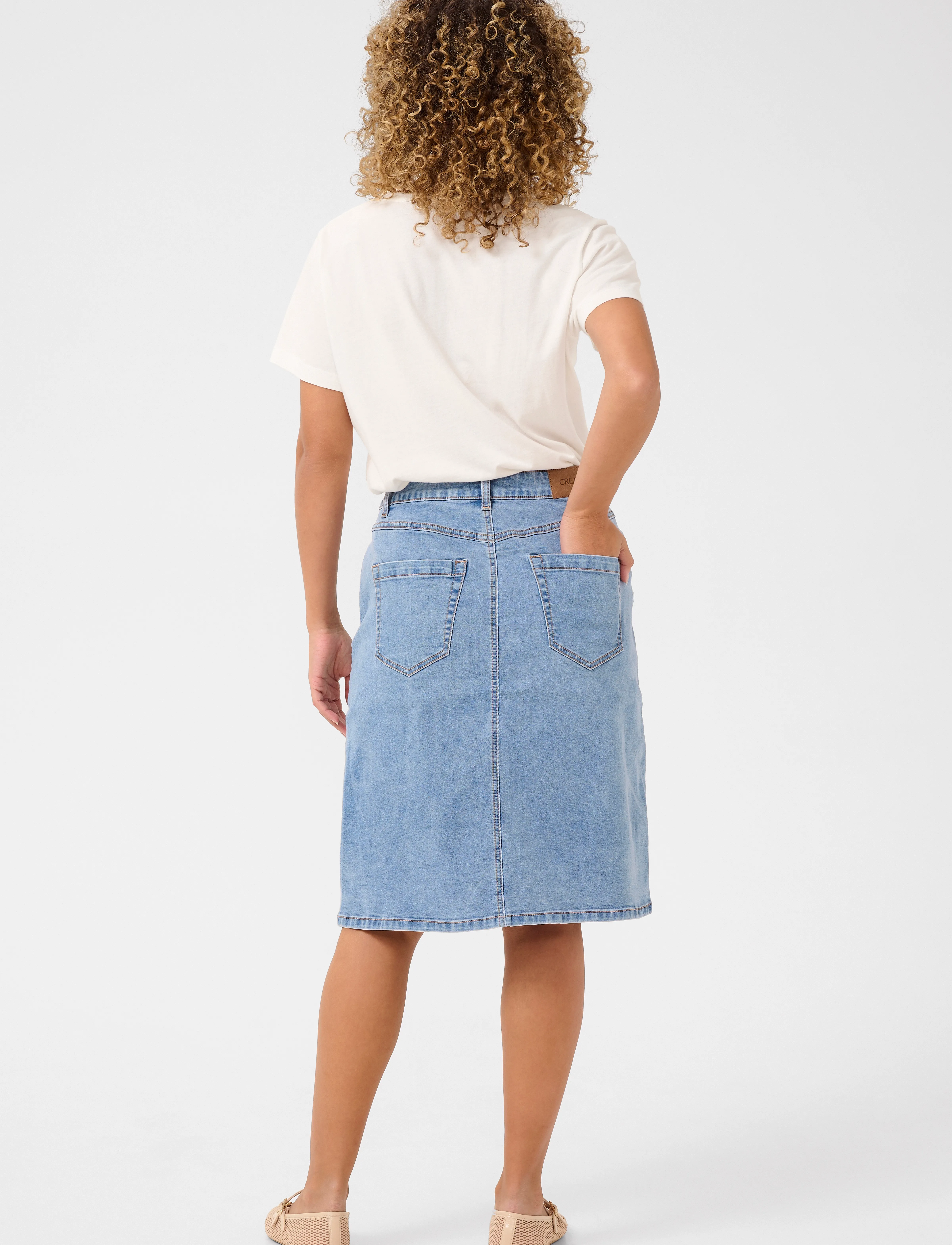 Cream - CRLone Skirt - denimnederdele - texsas medium blue denim tobac - 4