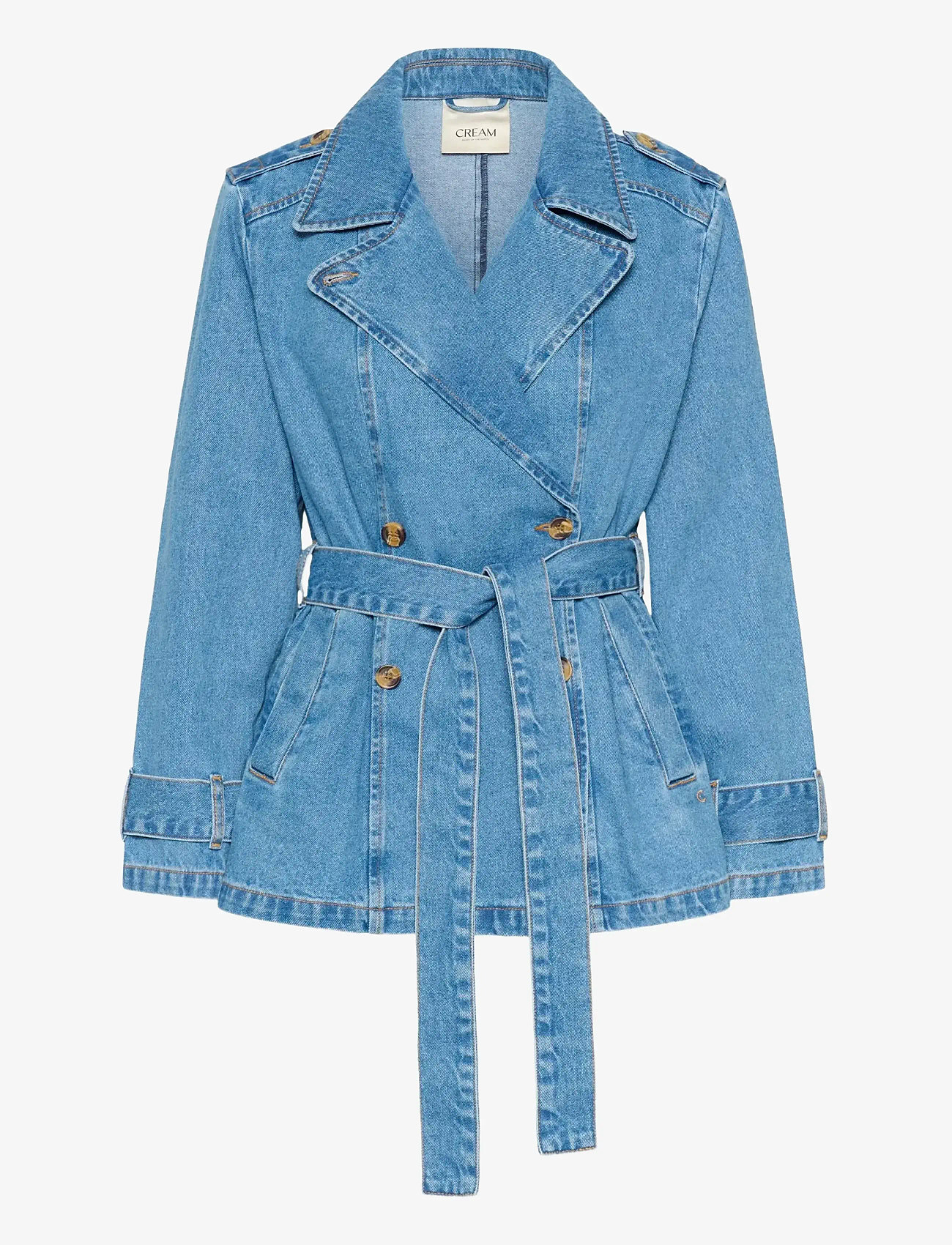 Cream - CRMika Short Denim Trenchcoat - jeansjackor - illinois denim - 1