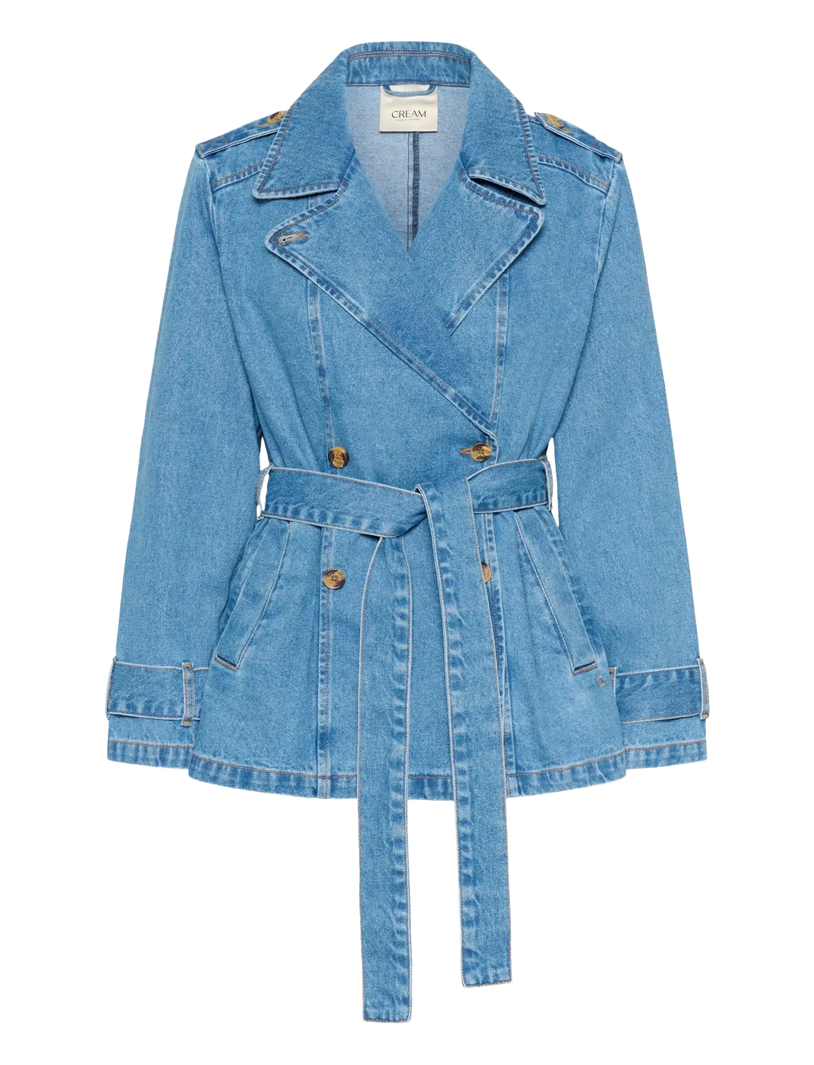 Cream CRMika Short Denim Trenchcoat - Jackor & Kappor - ILLINOIS DENIM / blue