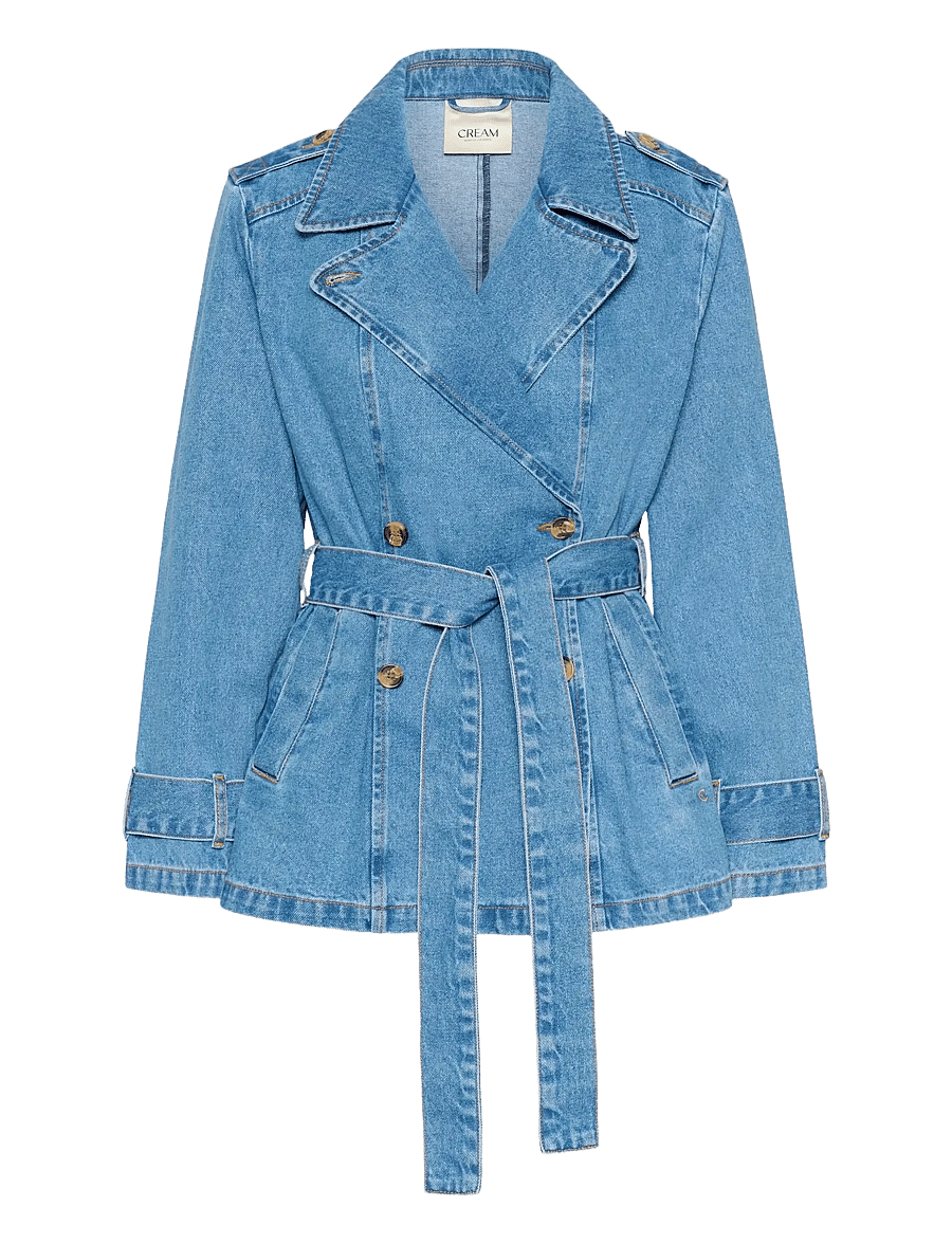 Cream - CRMika Short Denim Trenchcoat - spring jackets - illinois denim - 1