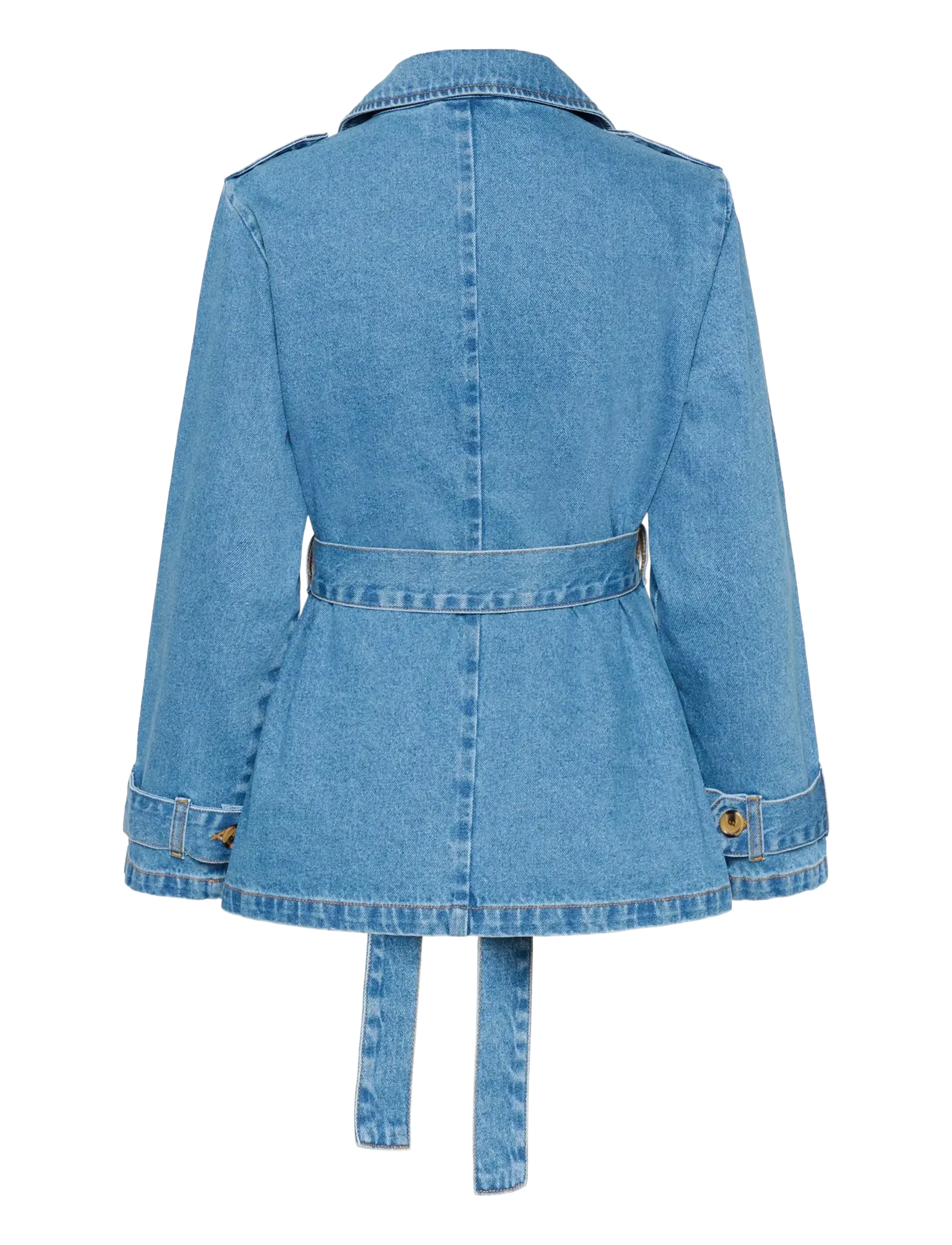 Cream - CRMika Short Denim Trenchcoat - spring jackets - illinois denim - 2