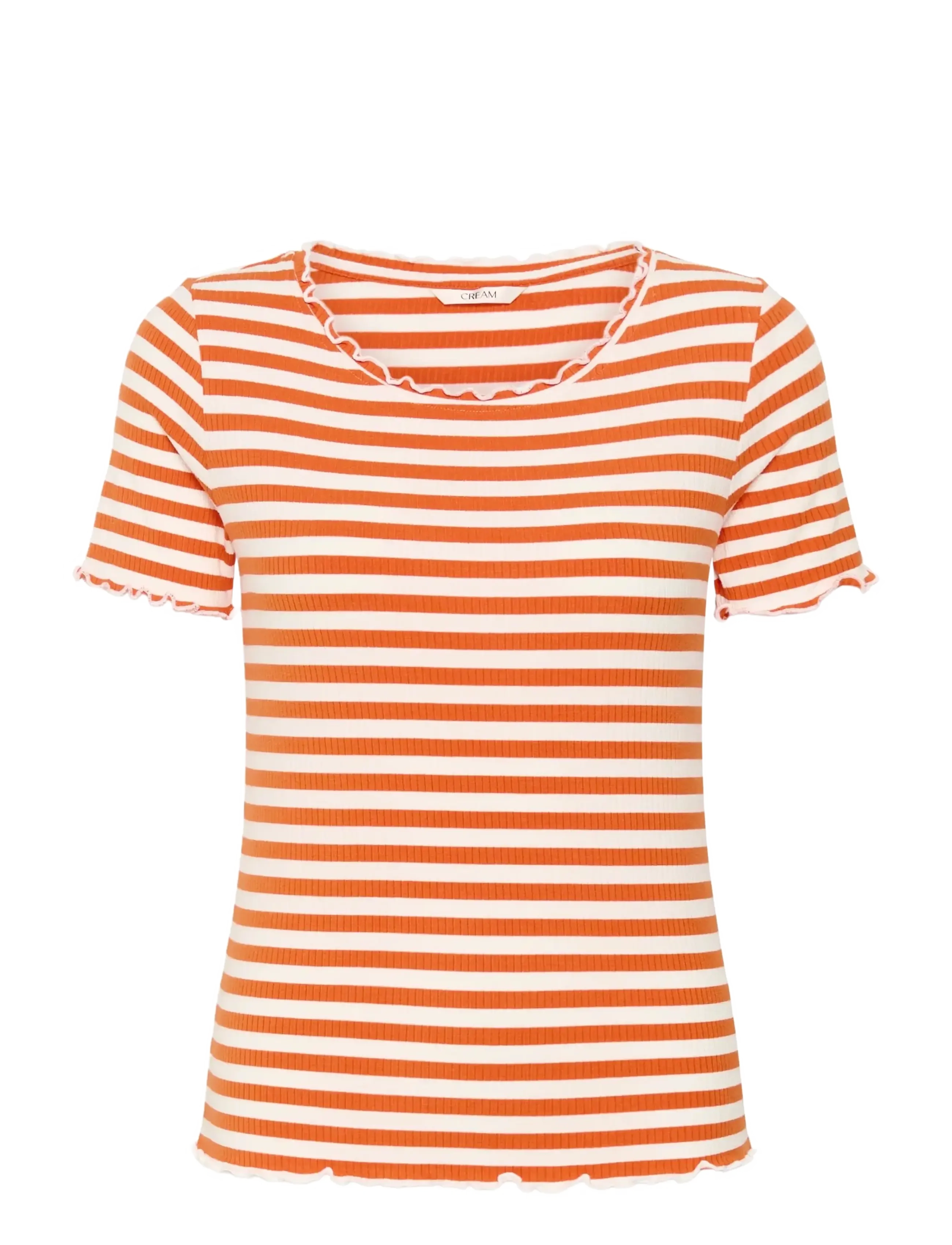 Cream CRRibba stripe Tshirt - Clothing - CELOSIA WHITE STRIPE / orange