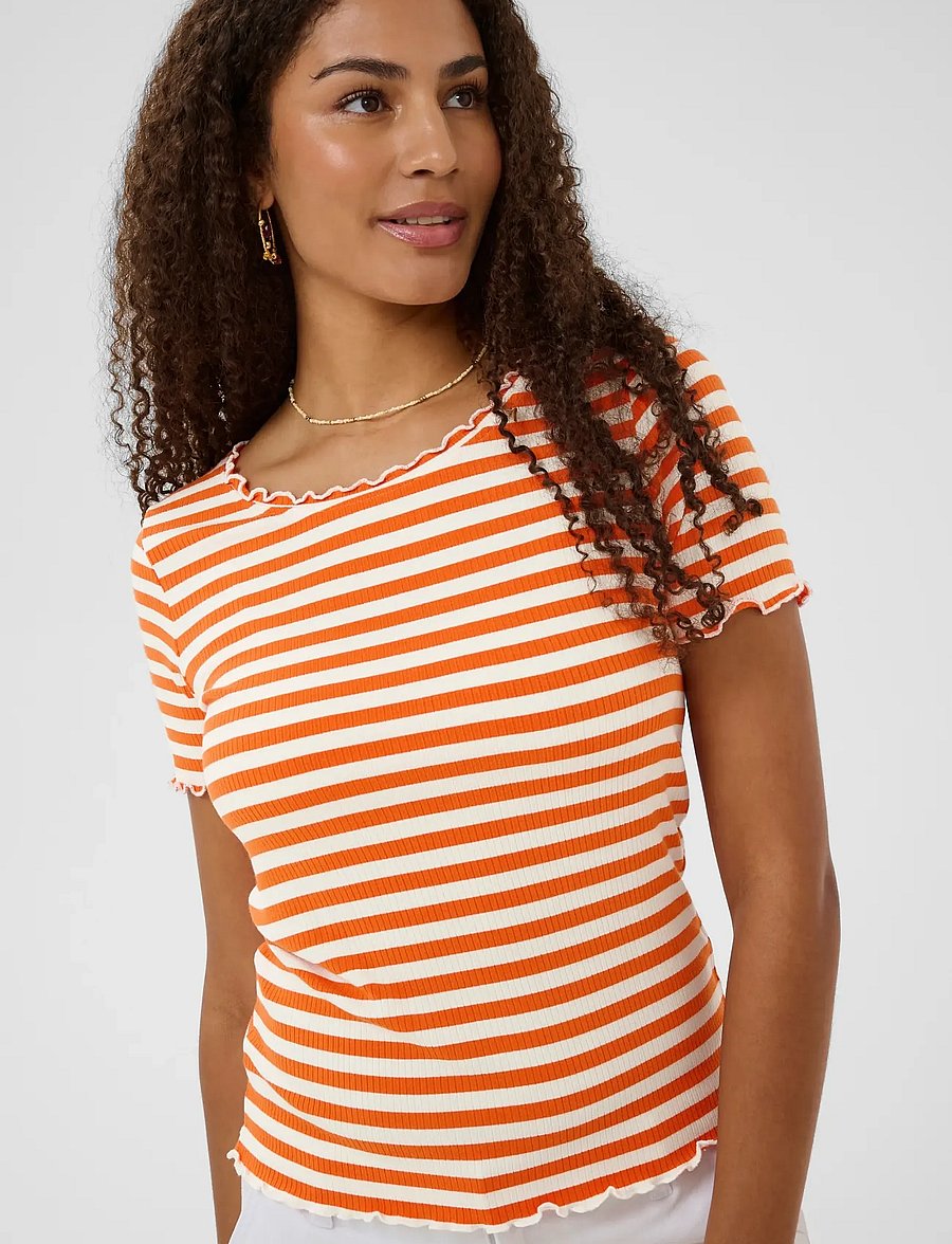 Cream - CRRibba stripe Tshirt - t-shirts - celosia white stripe - 5