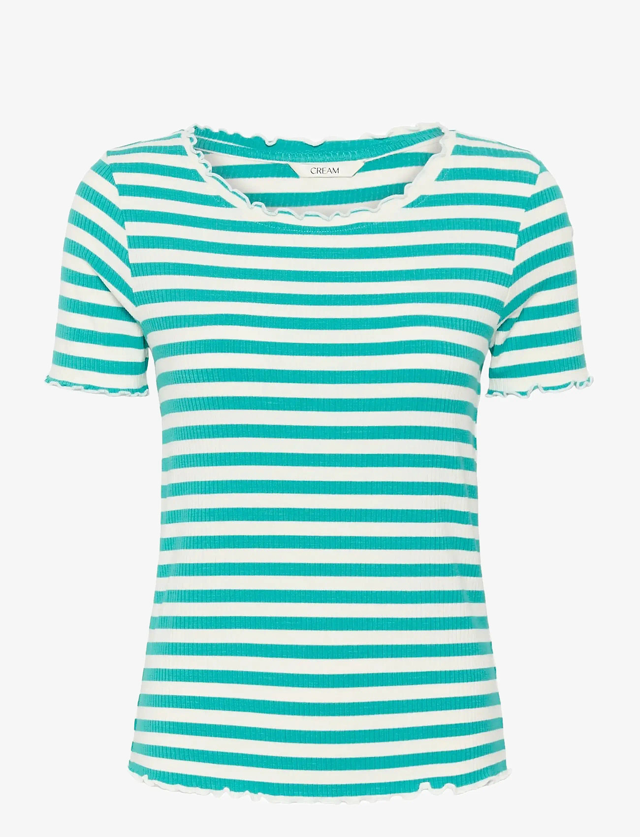 Cream - CRRibba stripe Tshirt - t-shirts - ceramic white stripe - 1