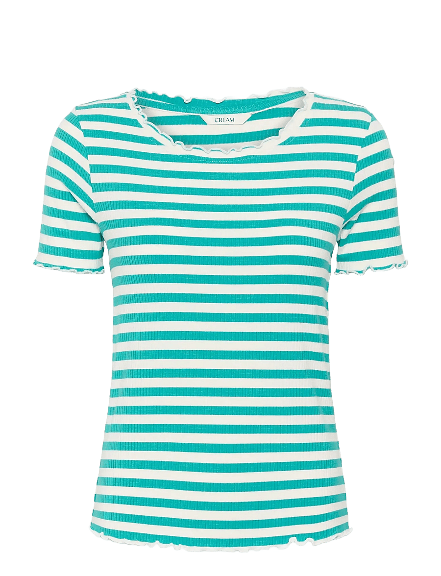 Cream - CRRibba stripe Tshirt - t-shirts - ceramic white stripe - 1