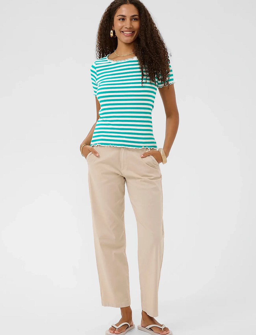 Cream - CRRibba stripe Tshirt - t-shirts - ceramic white stripe - 3