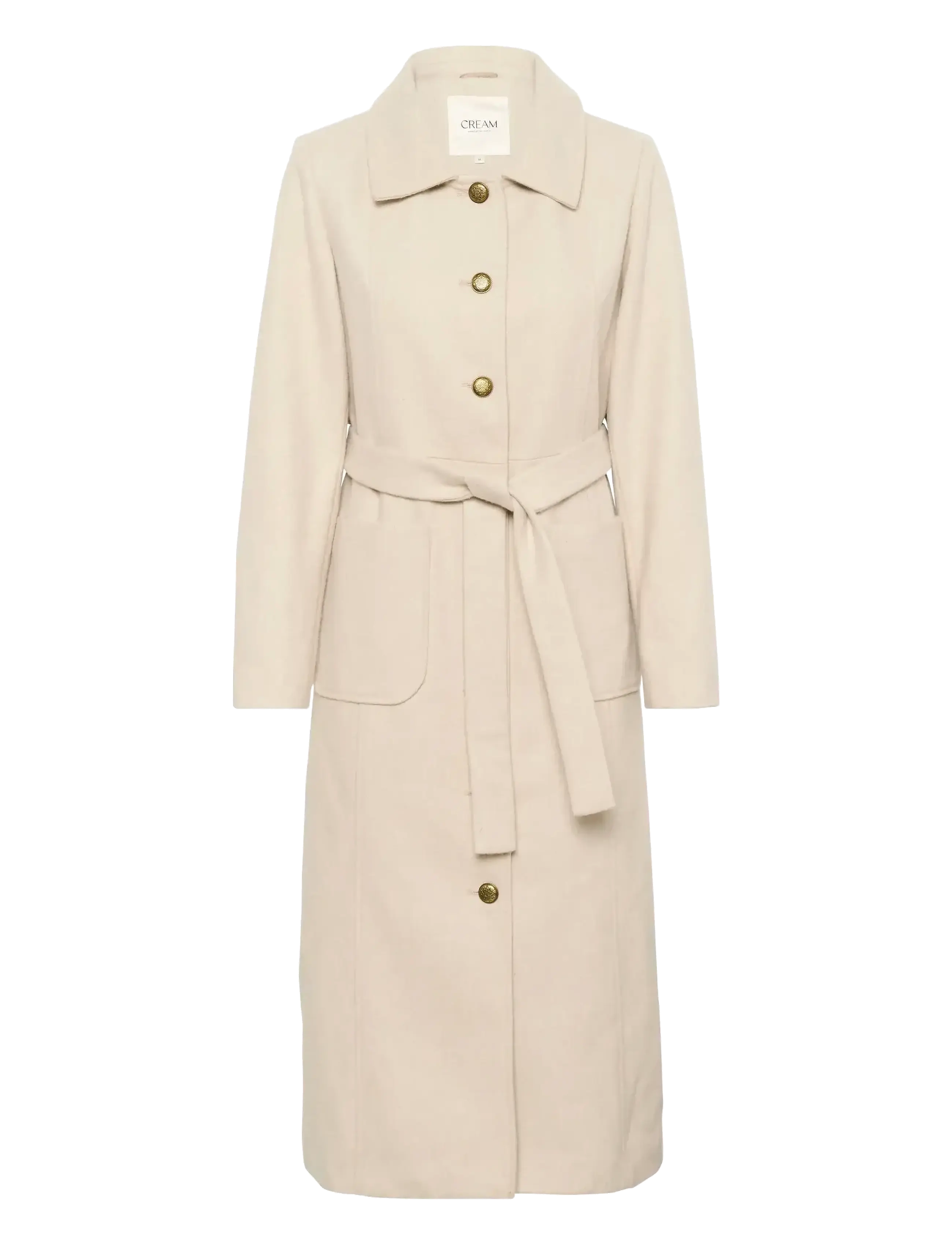 Cream CRClara Long Coat - Kappor - ANCIENT SCROLL / cream