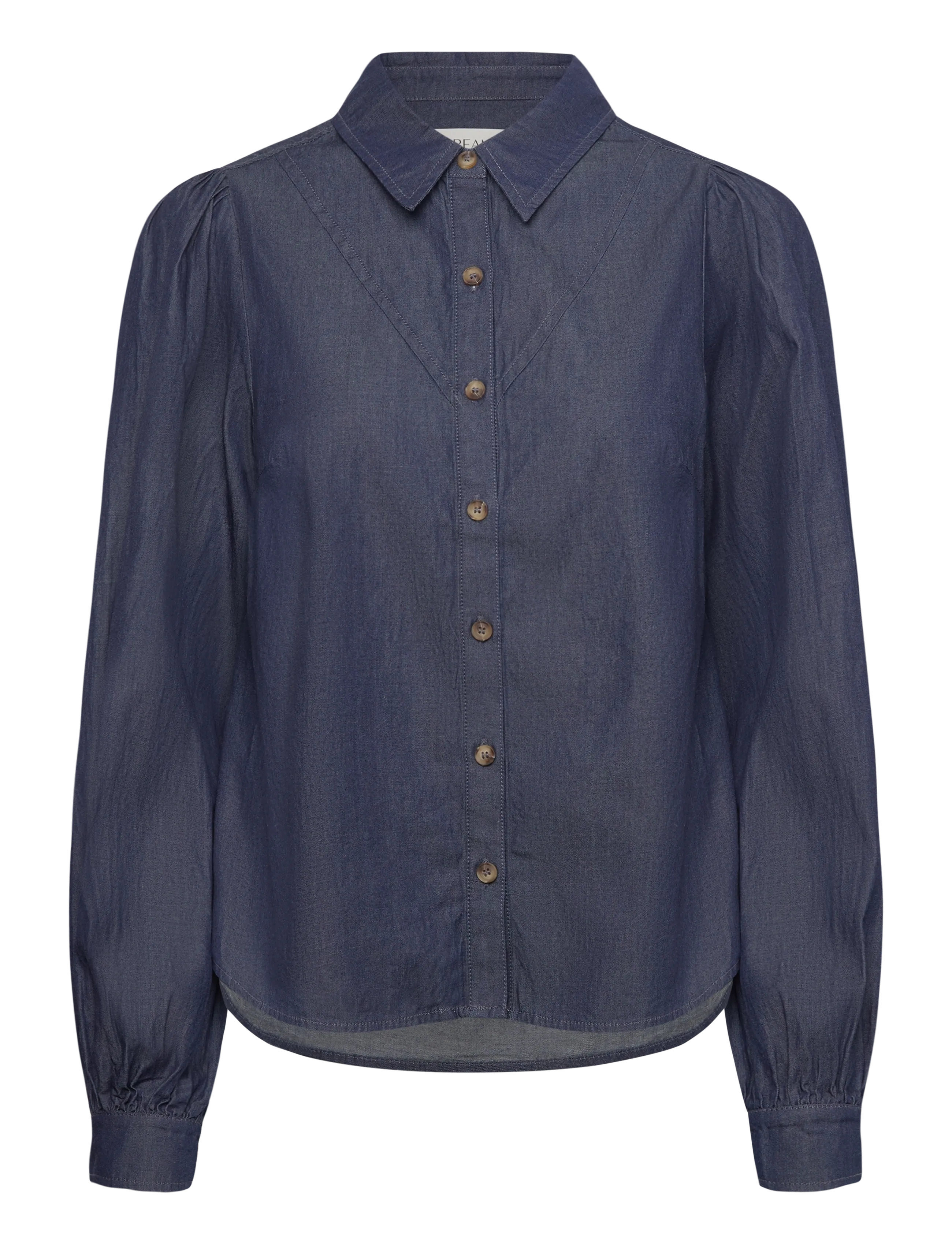 Cream Crtallie Shirt, Kvinder, Pufærme Denim Skjorte, Blå, Str: 34