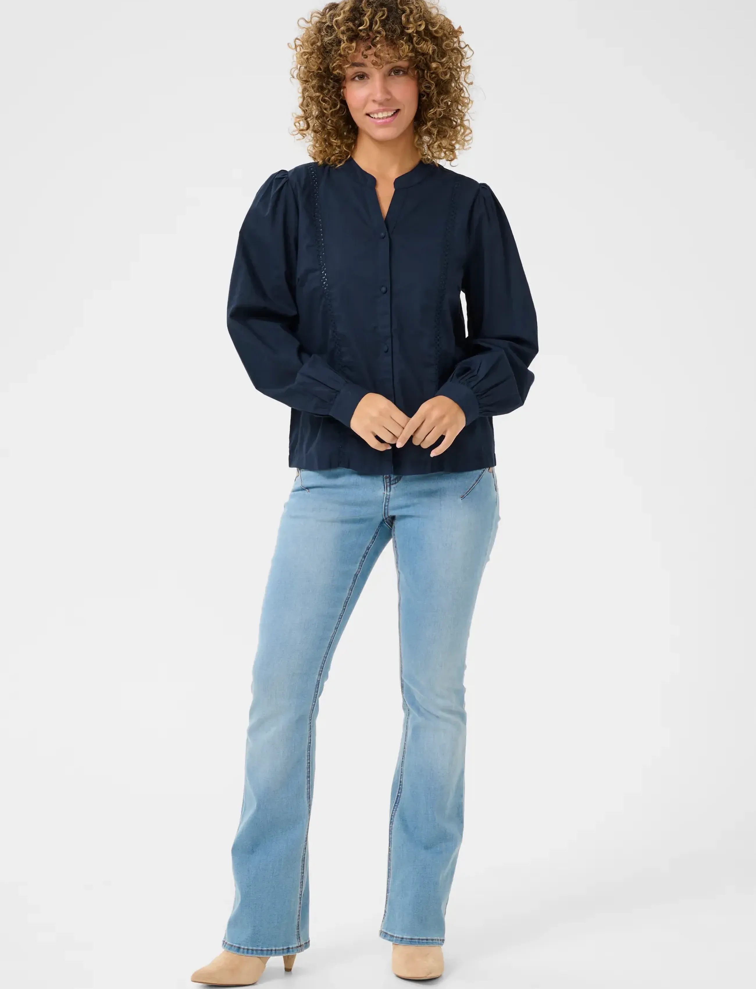 Cream - CRJassi Blouse - långärmade blusar - navy blazer - 0