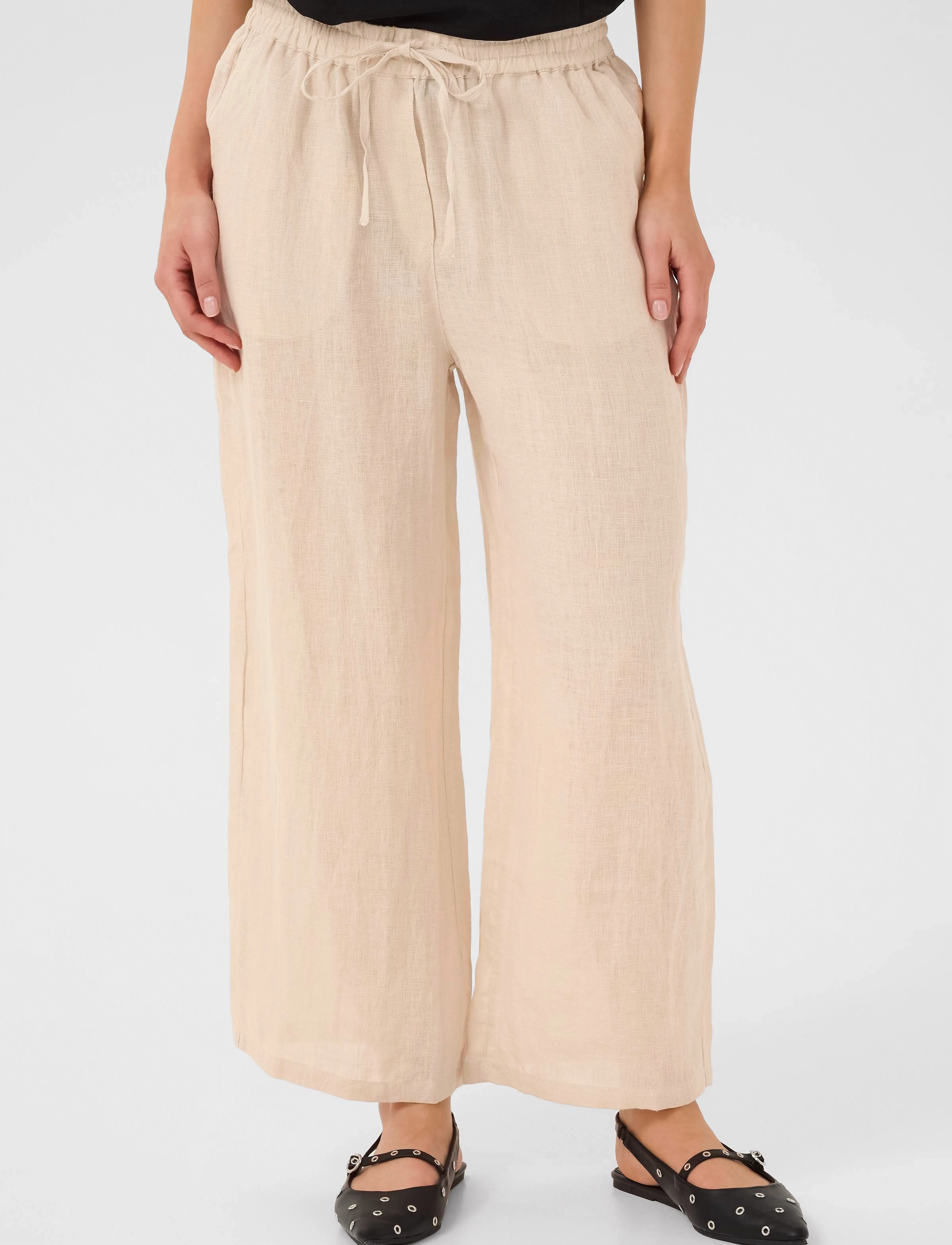 Cream Crbellis 7/8 Pant, XS, Trousers, Beige - Linen Frauen