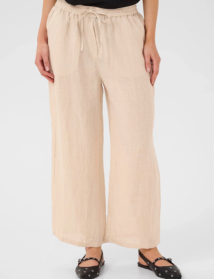 Cream - CRBellis 7/8 Pant - leinenhosen - crispy sand - 0