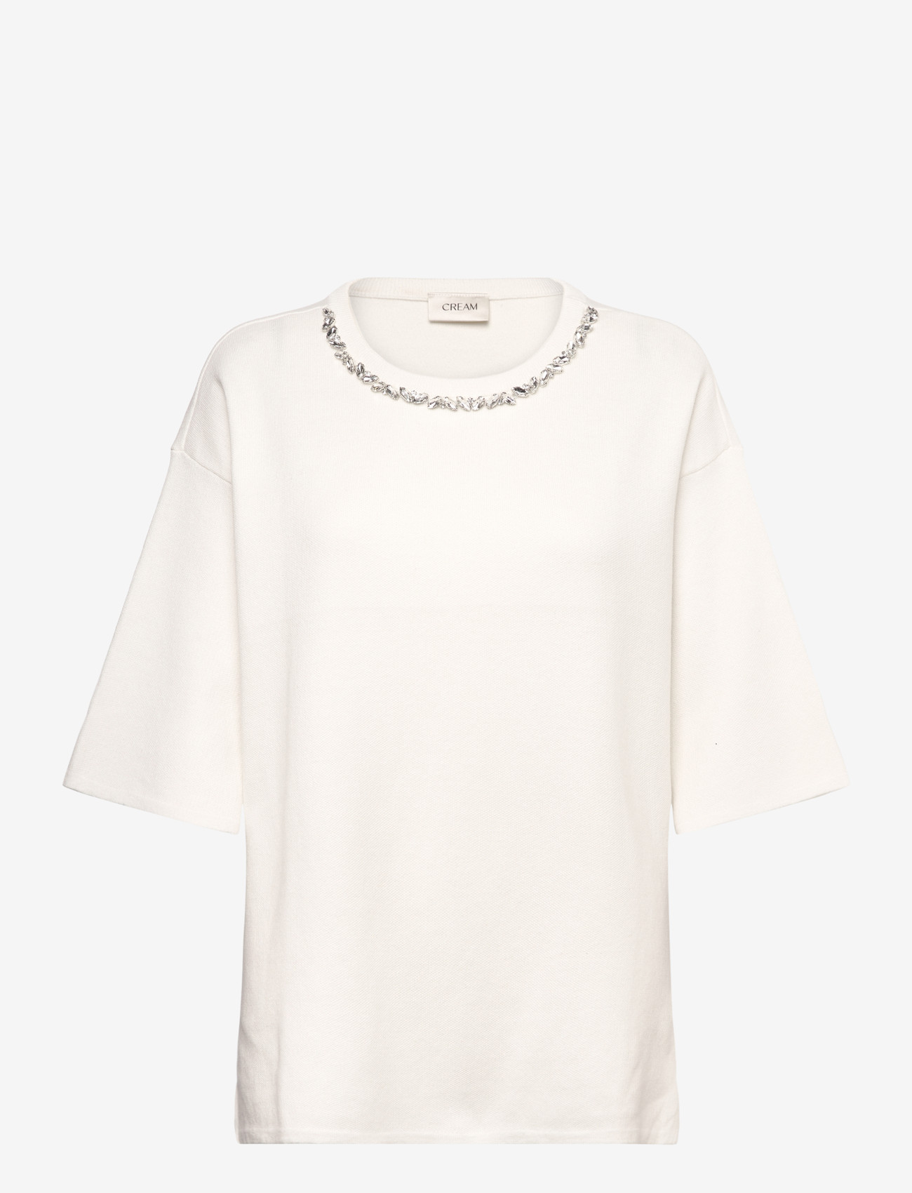 Cream - CRSillar short sleeve pullover - striktrøjer - birch - 0
