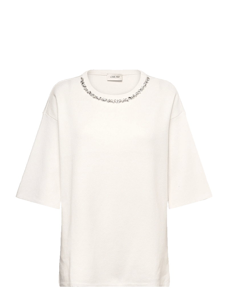 Cream - CRSillar short sleeve pullover - striktrøjer - birch - 0
