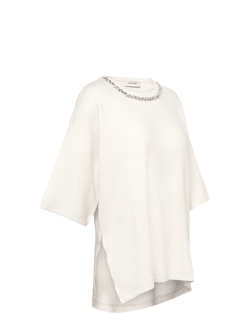 Cream - CRSillar short sleeve pullover - striktrøjer - birch - 3