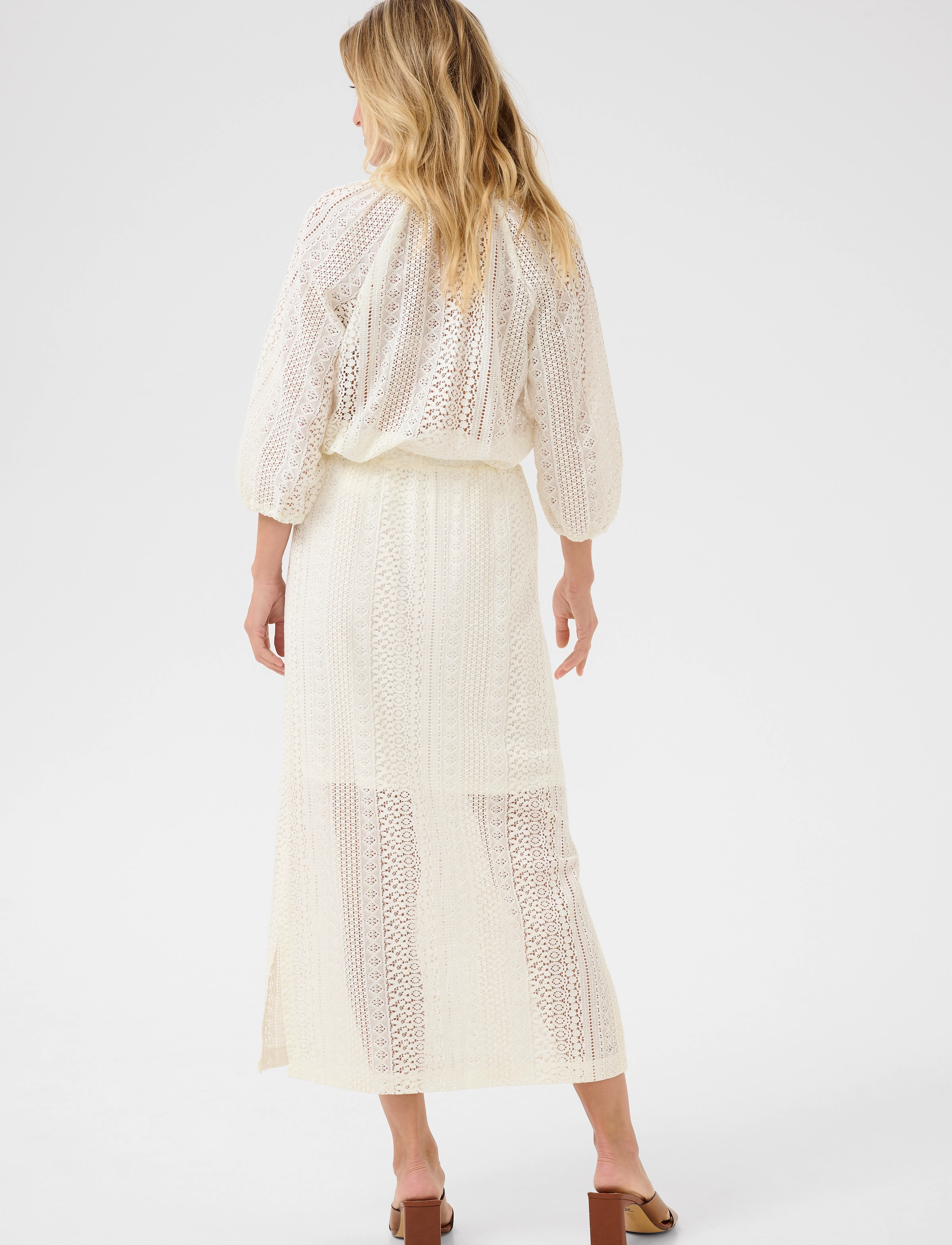 Cream - CRRubby lace skirt - midi kjolar - marshmallow - 4