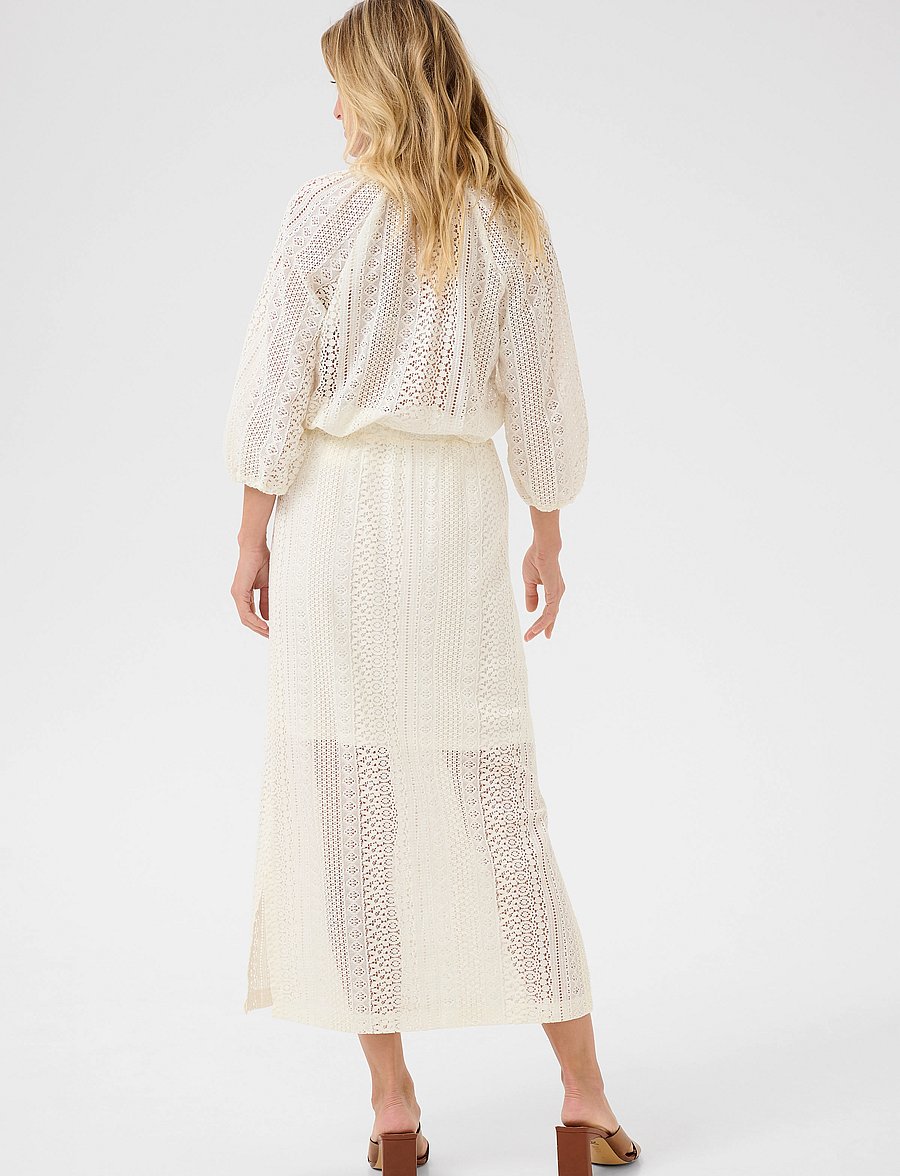 Cream - CRRubby lace skirt - midi-röcke - marshmallow - 4