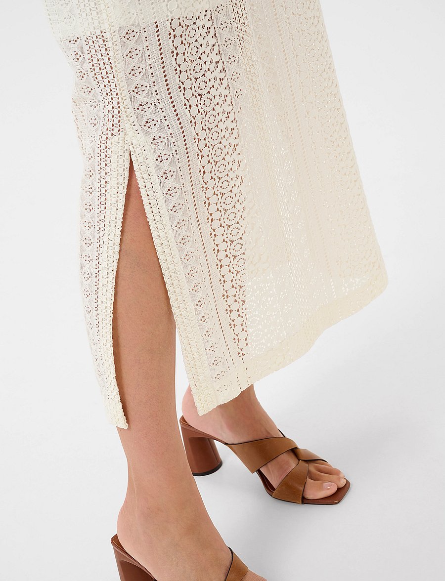 Cream - CRRubby lace skirt - midi-röcke - marshmallow - 5