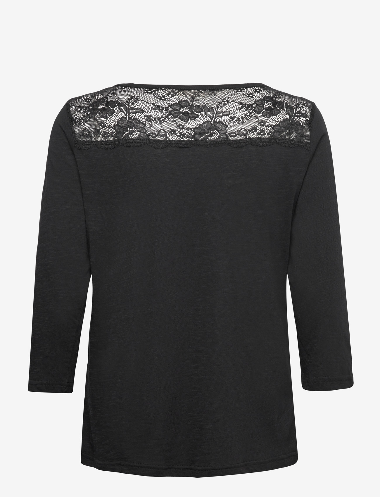 Cream - CRJanny lace jersey blouse - pikkade varrukatega alussärgid - pitch black - 1
