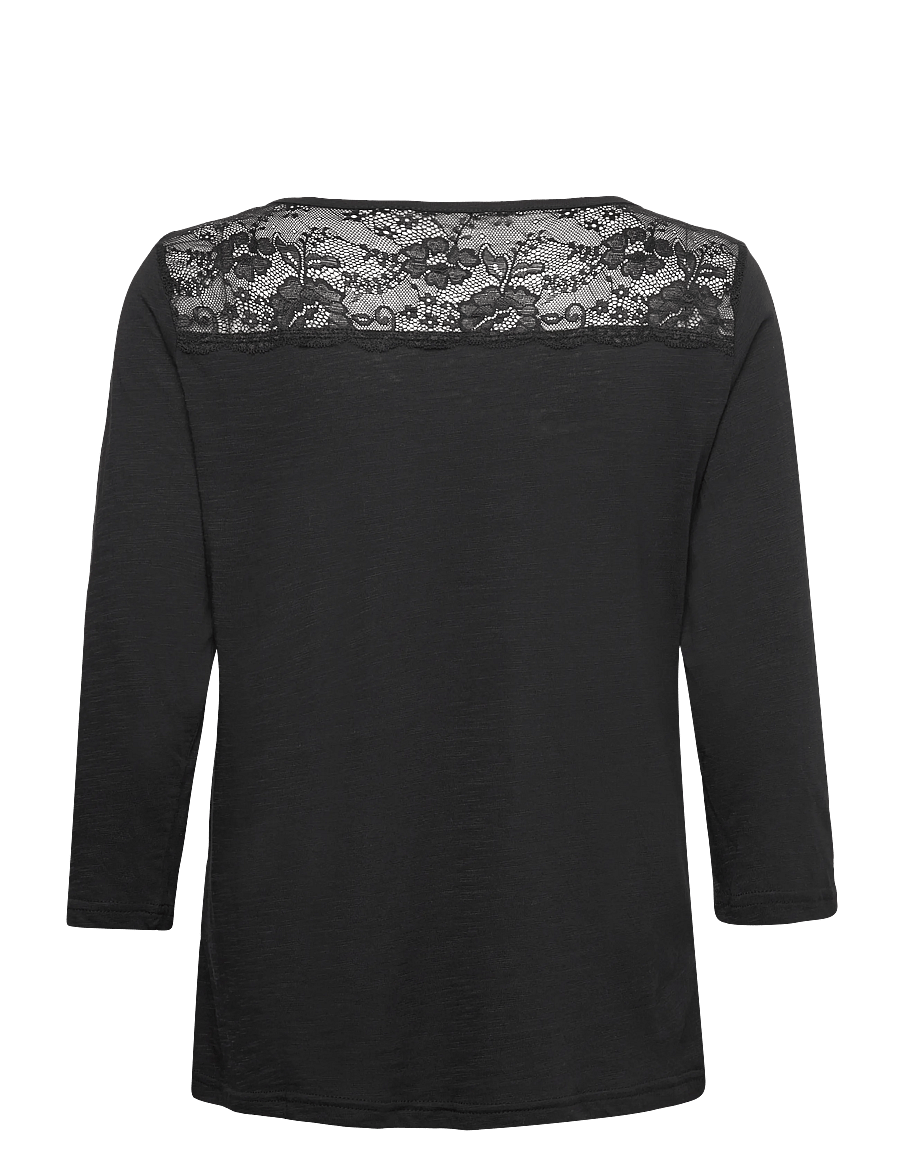 Cream - CRJanny lace jersey blouse - hauts à manches longues - pitch black - 1