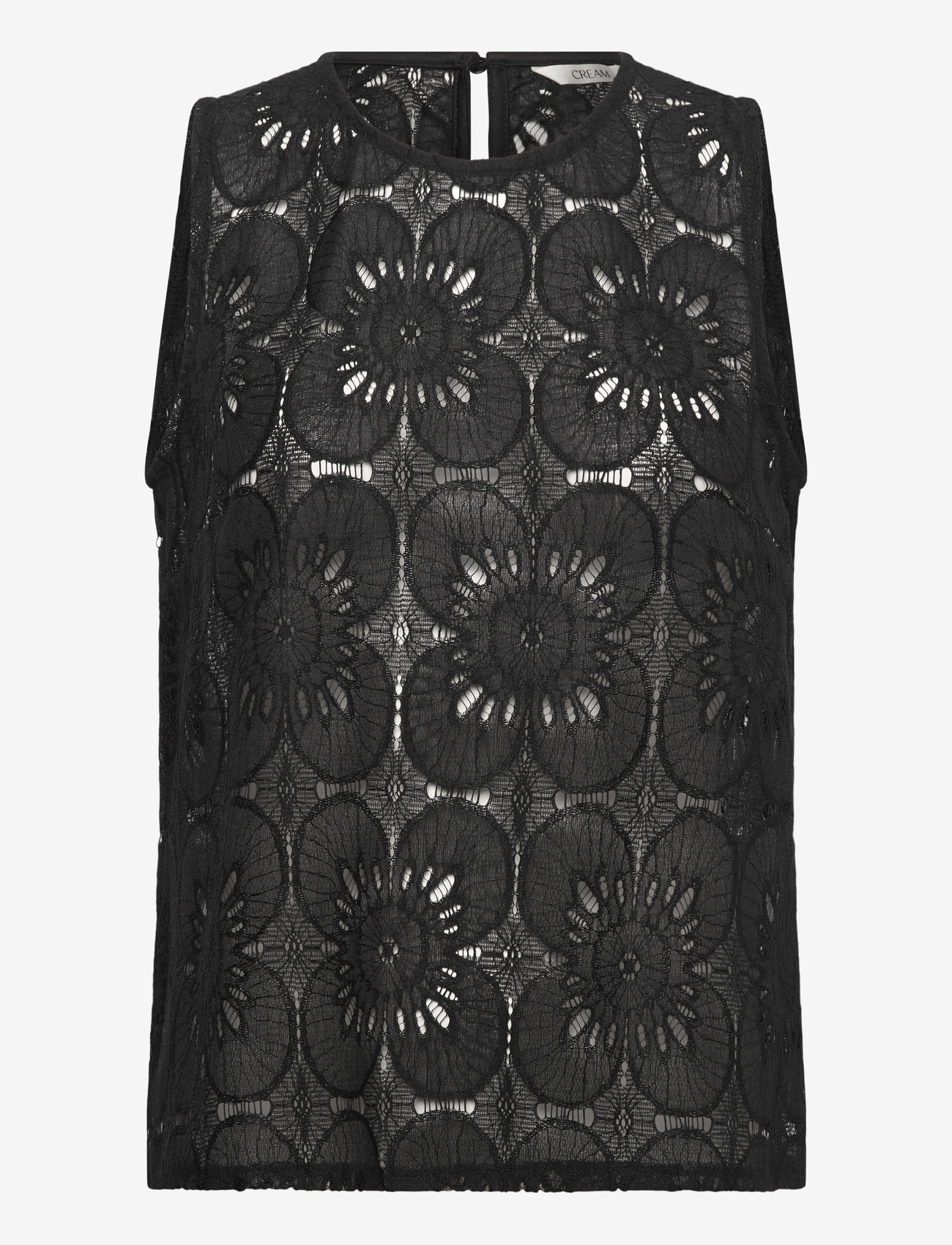Cream - CRLibby Lace Top - Ärmlösa blusar - pitch black - 0