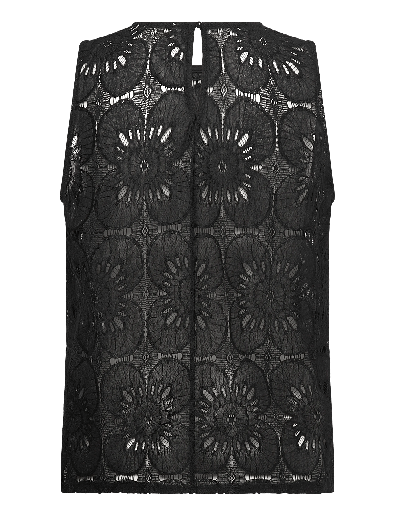 Cream - CRLibby Lace Top - sleeveless blouses - pitch black - 1