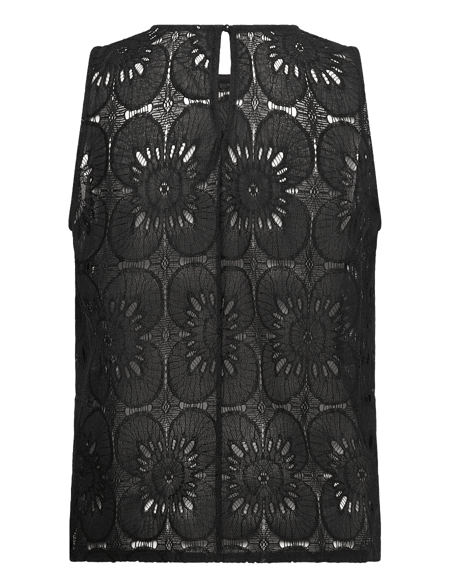Cream - CRLibby Lace Top - palaidinės be rankovių - pitch black - 1