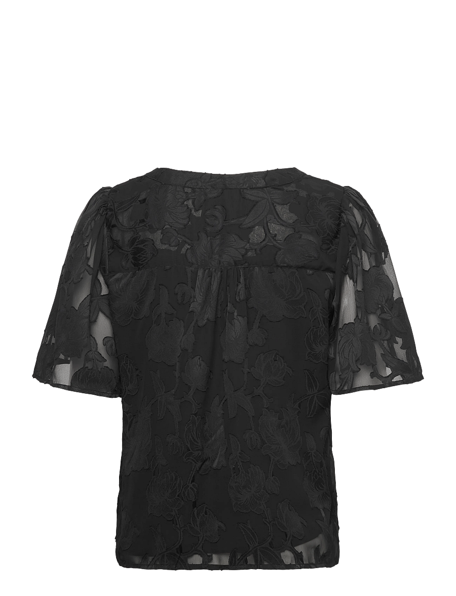 Cream - CRYana Blouse - short-sleeved blouses - pitch black - 1