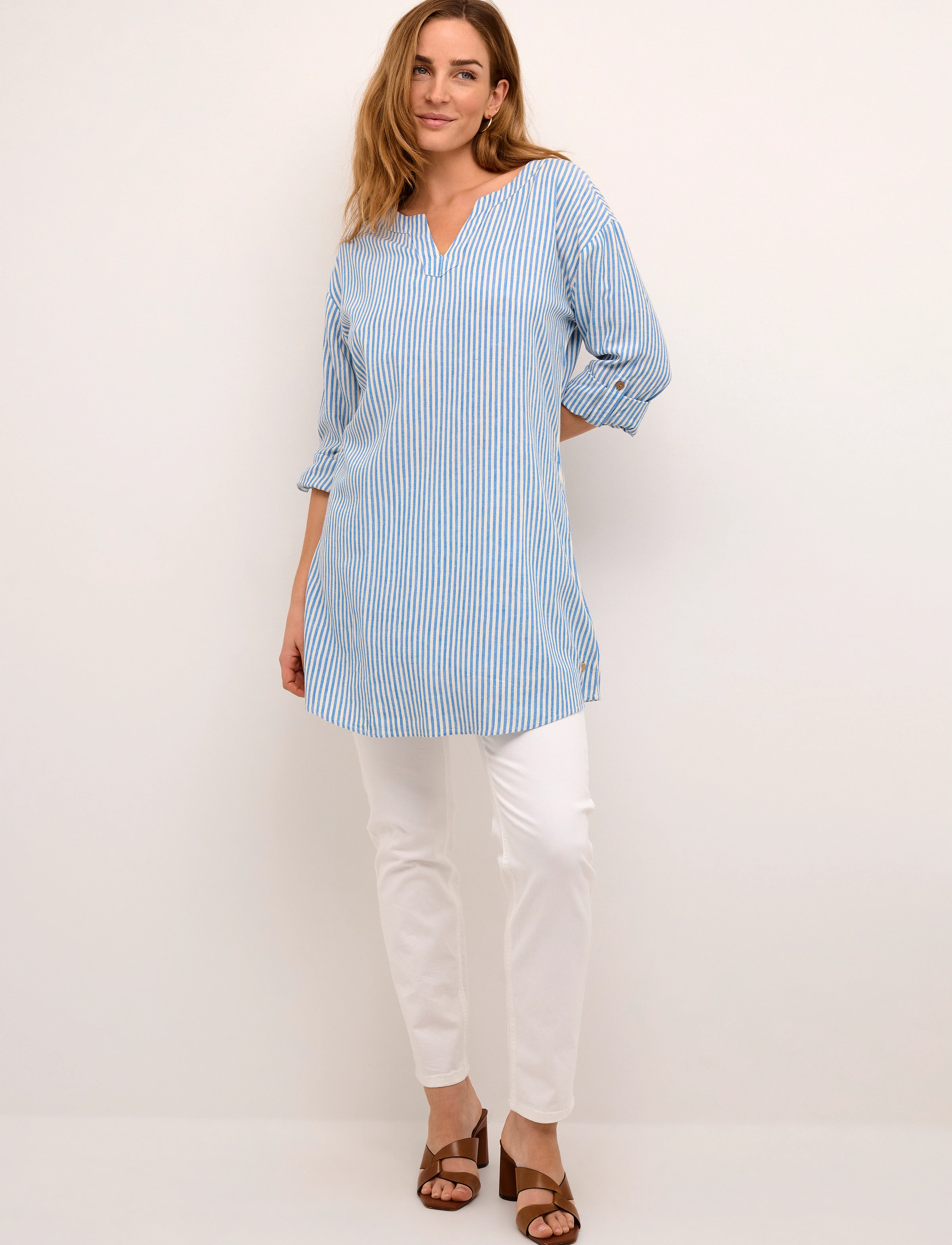Cream - CRVenta Striped Tunic - blue milkboy - 3