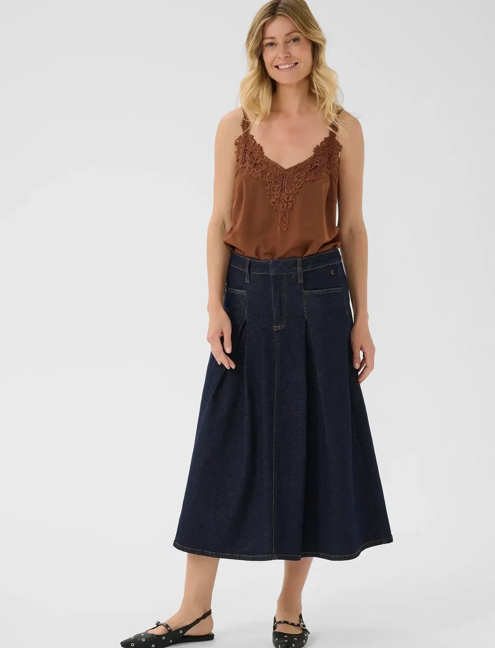 Cream - CRRobina Denim Skirt - denimnederdele - chicago rinse blue denim tobac - 3