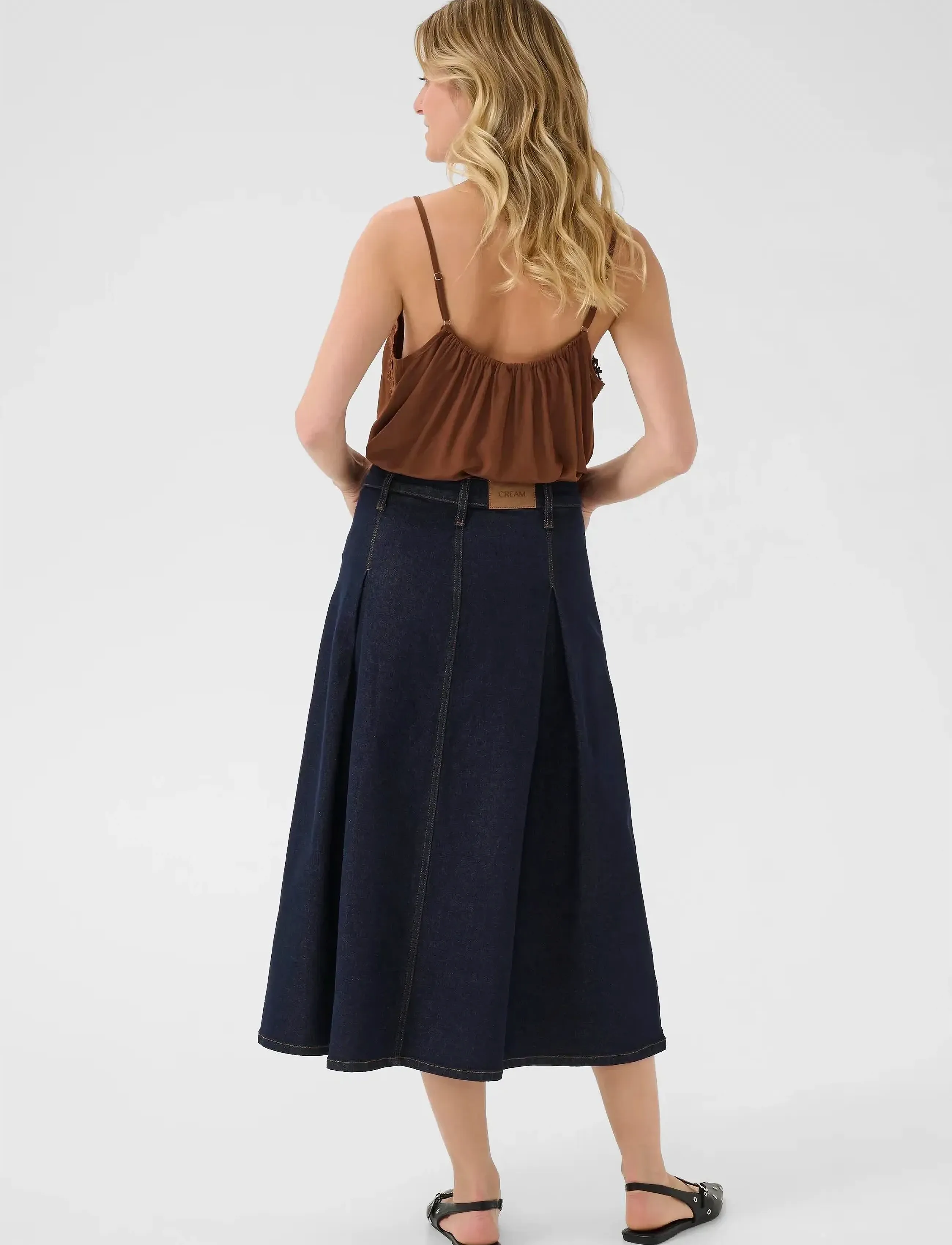 Cream - CRRobina Denim Skirt - denim skirts - chicago rinse blue denim tobac - 4