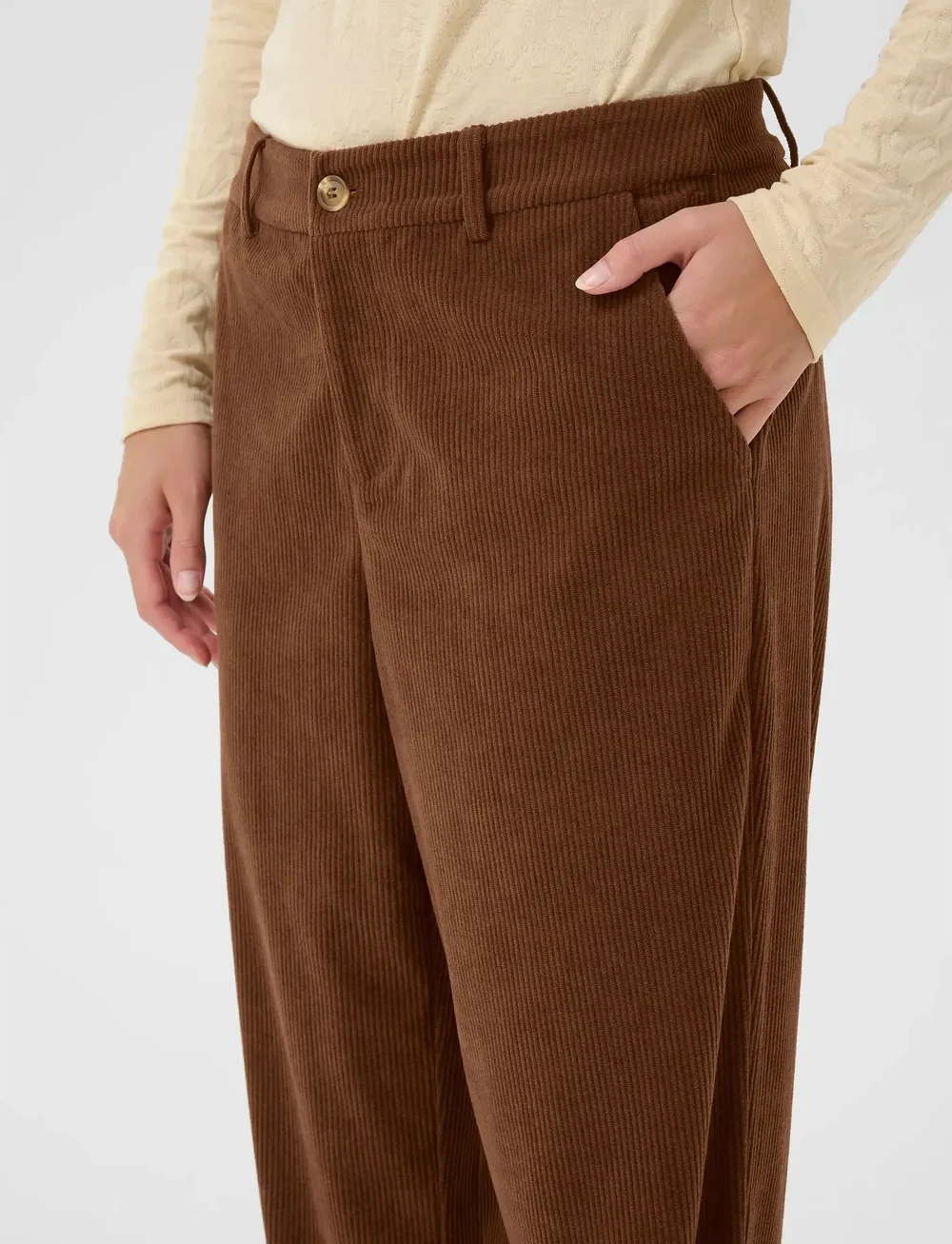 Cream - CRKanna Corduroy Pant - bukser med brede ben - sorrel horse - 5