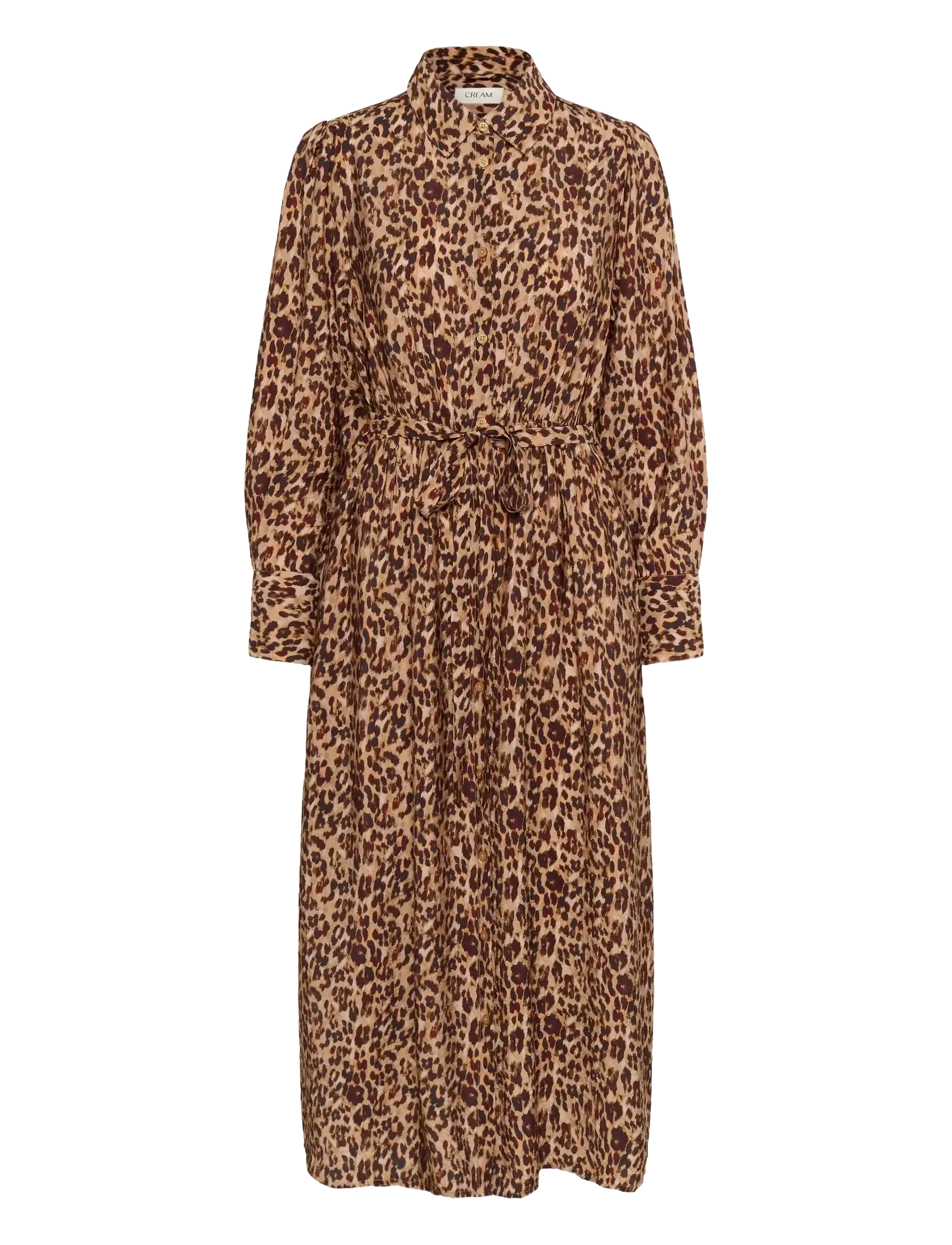 Cream CREluna Shirt Dress - Riided - BROWN LEOPARD / brown
