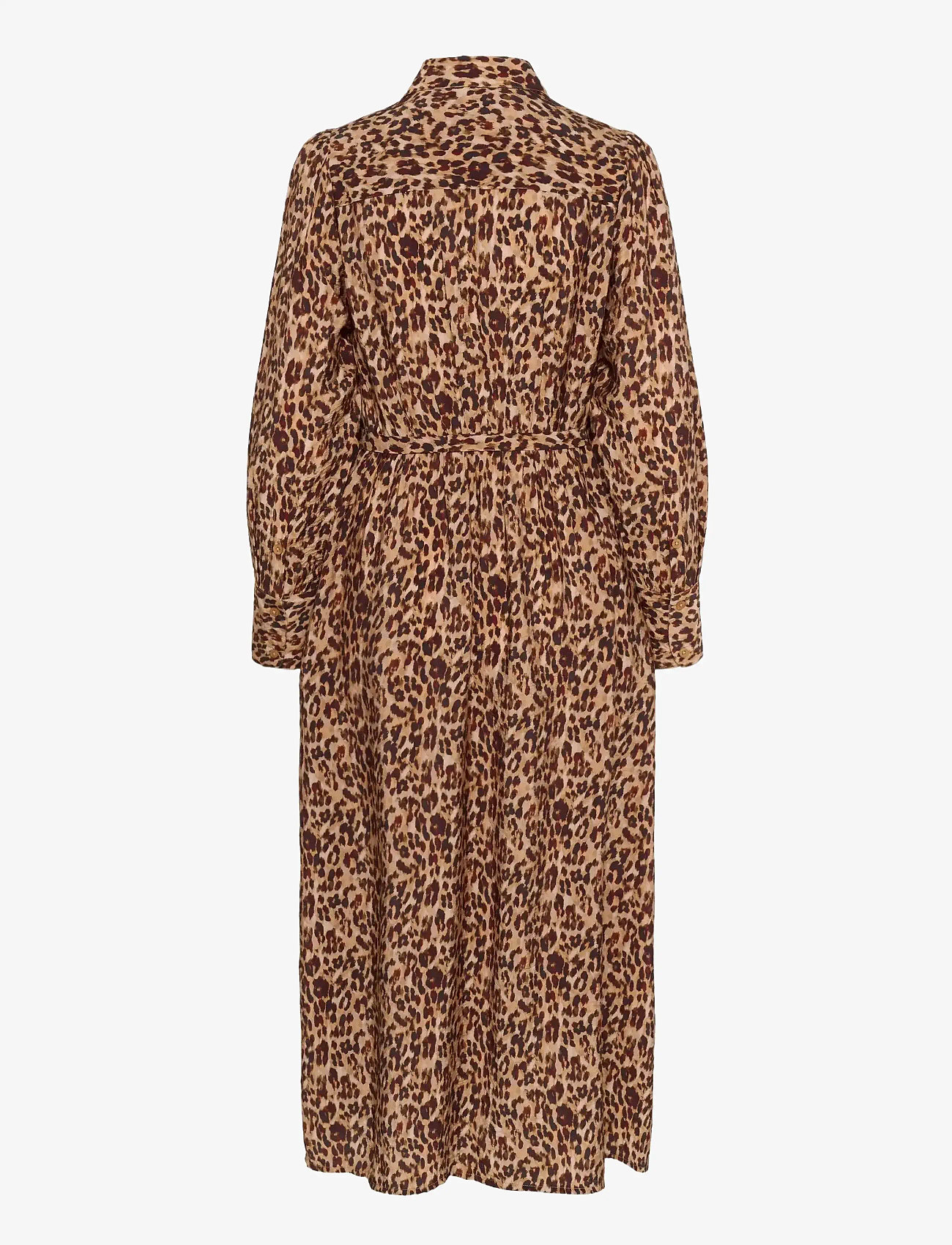 Cream - CREluna Shirt Dress - midi kjoler - brown leopard - 2
